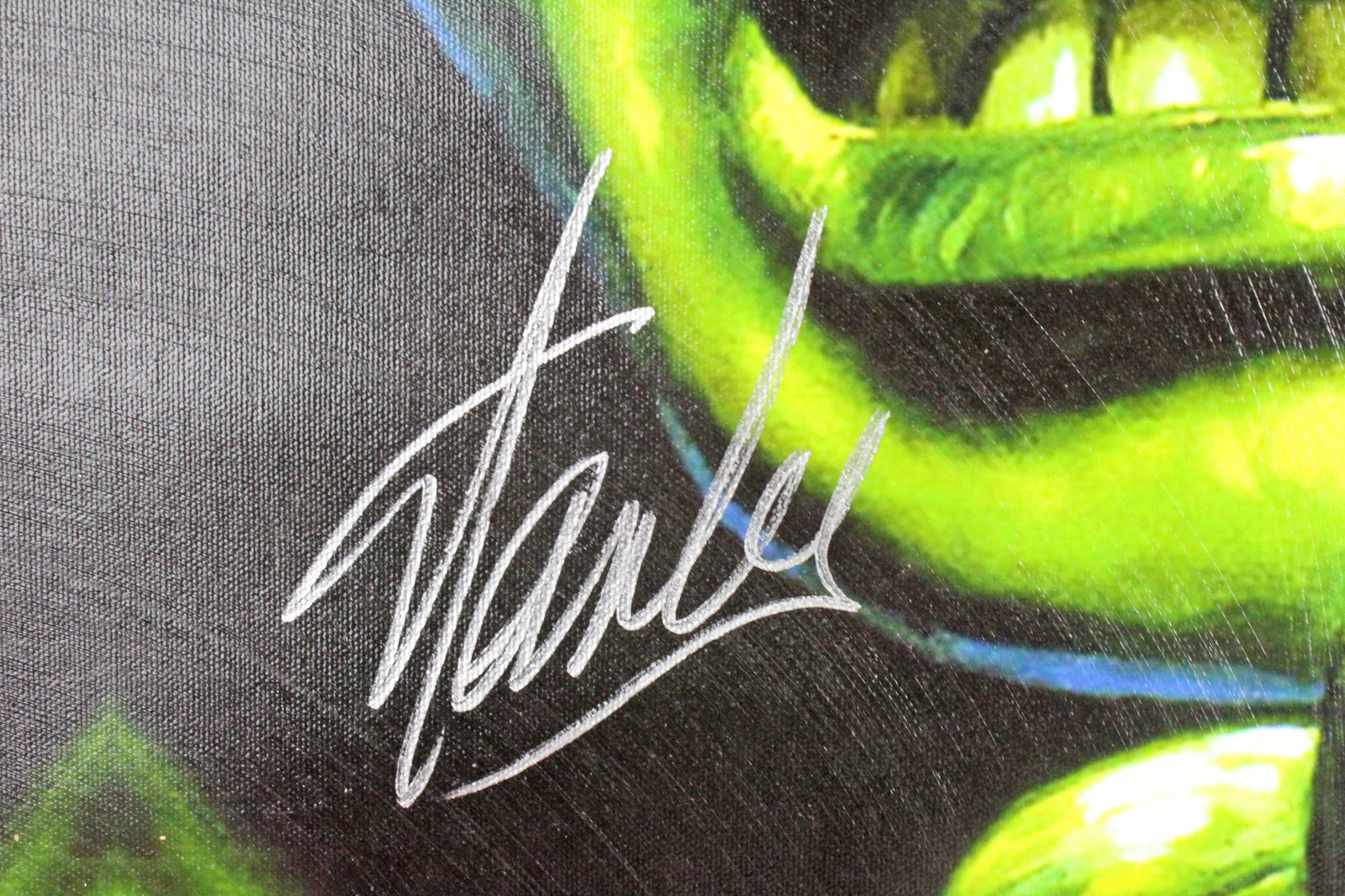 Stan Lee Marvel Authentic Signed 20x24 The Hulk Canvas Autographed PSA #W18567