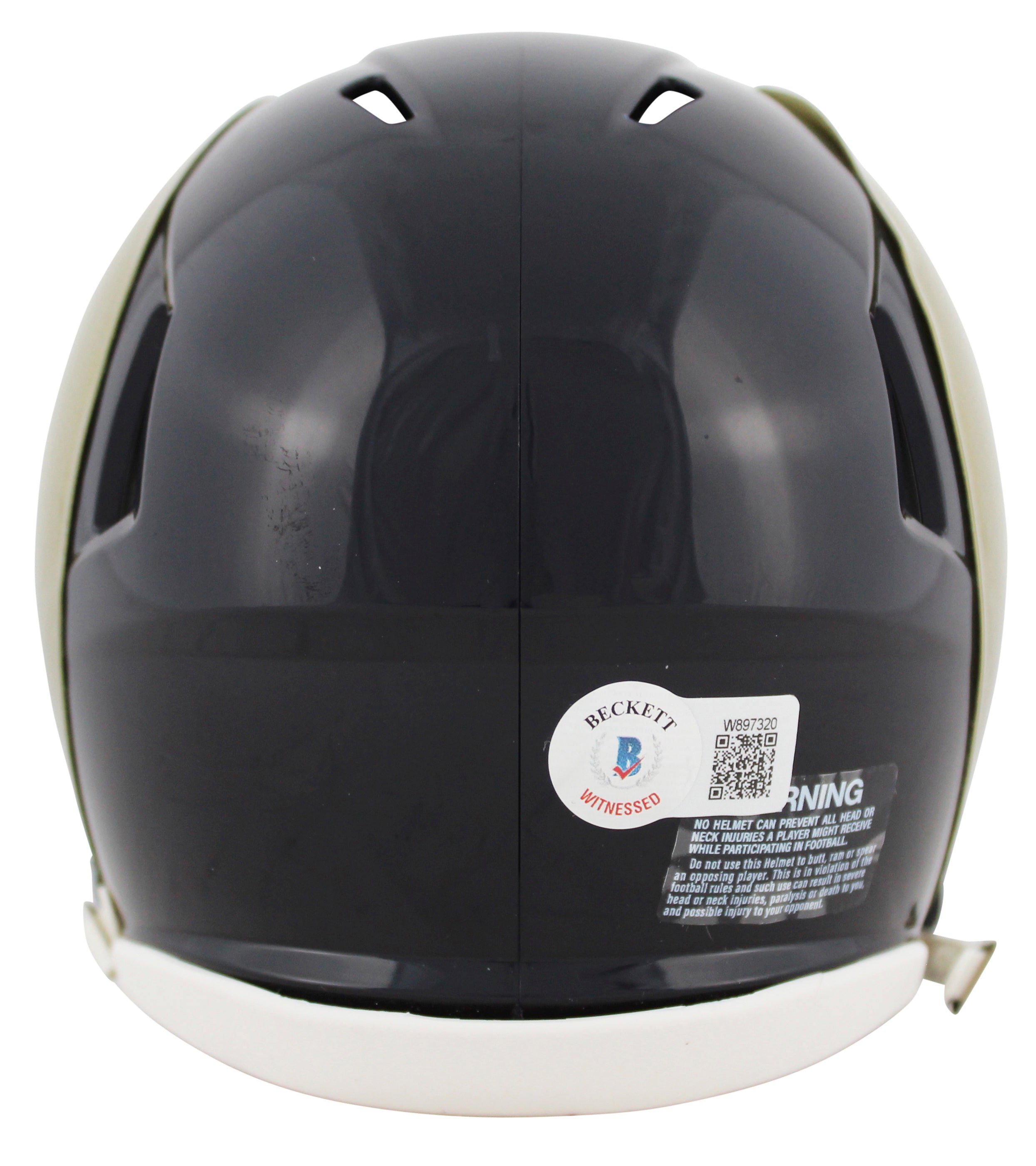 Rams Marshall Faulk Authentic Signed 00-16 TB Speed Mini Helmet BAS Witnessed