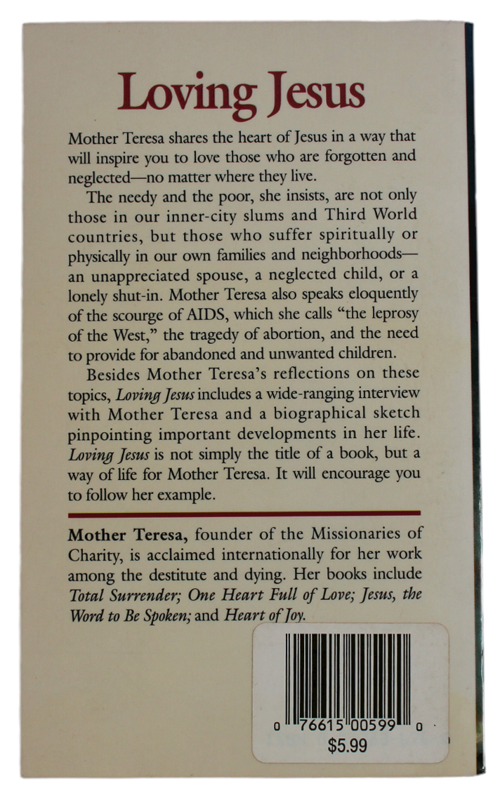 Mother Teresa God Bless You Authentic Signed Loving Jesus Paperback Book BAS
