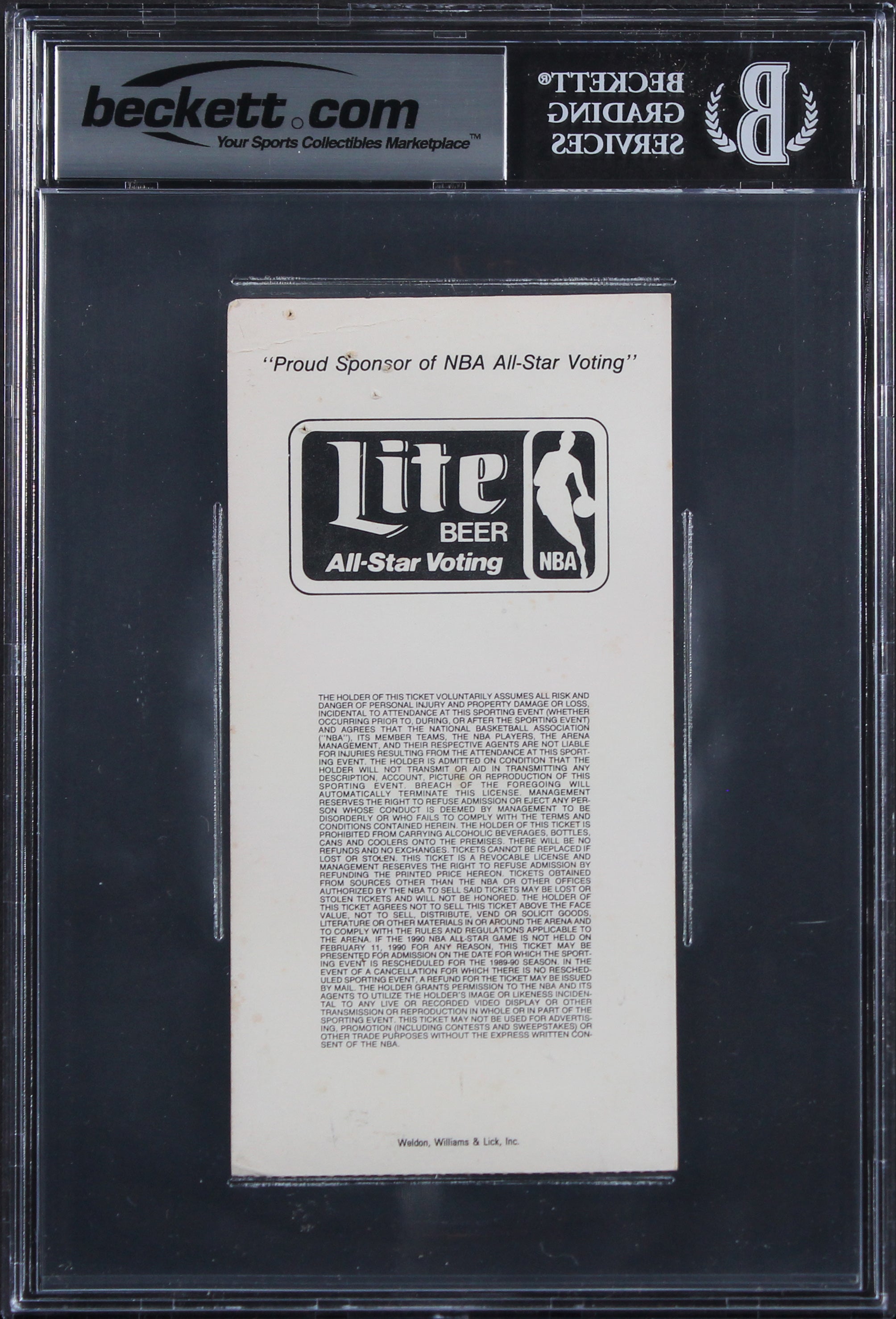 Magic Johnson "1990 ASG MVP" Signed 1990 All Star Game Ticket Auto 10 BAS Slab 1