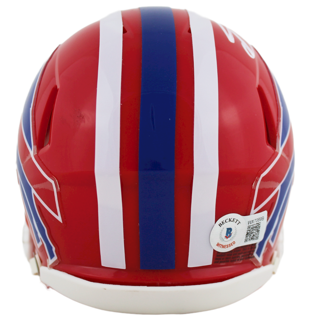 Bills Stefon Diggs Authentic Signed 87-01 Red TB Speed Mini Helmet BAS Witnessed