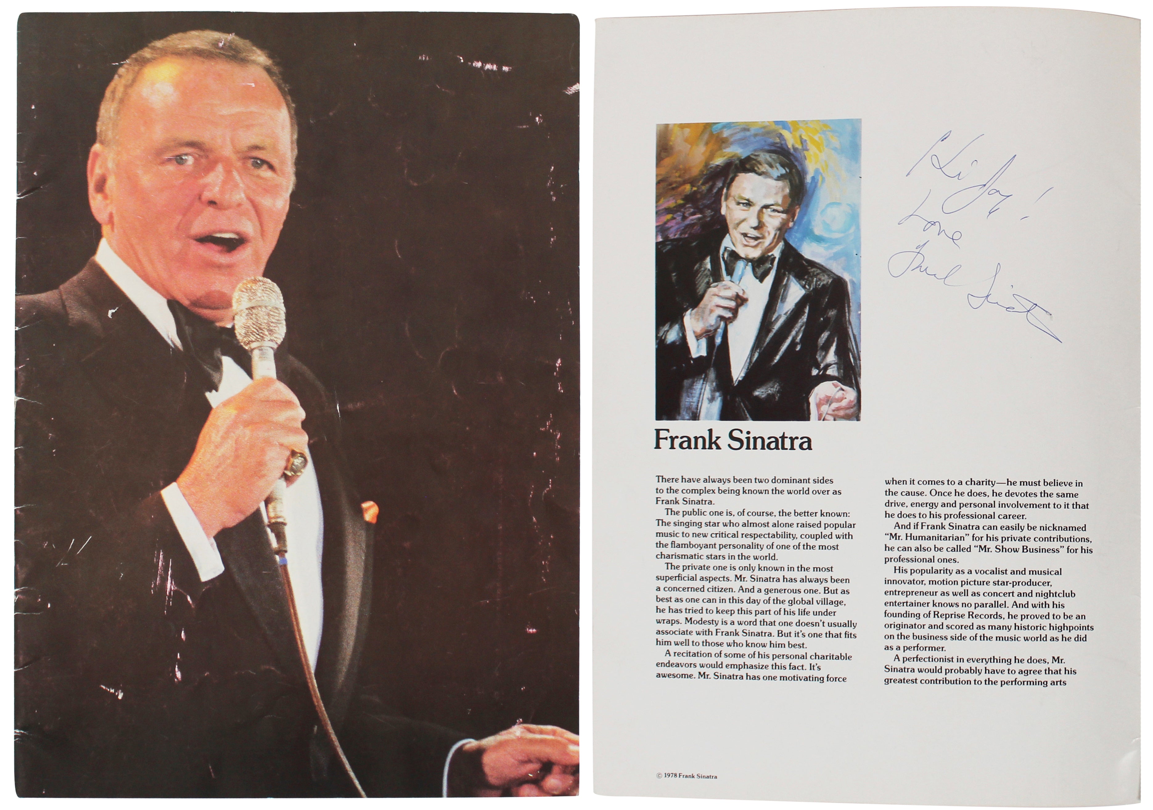 Frank Sinatra Signed 10x14 1978 Man Of The Hour Tour Program BAS #AD40630