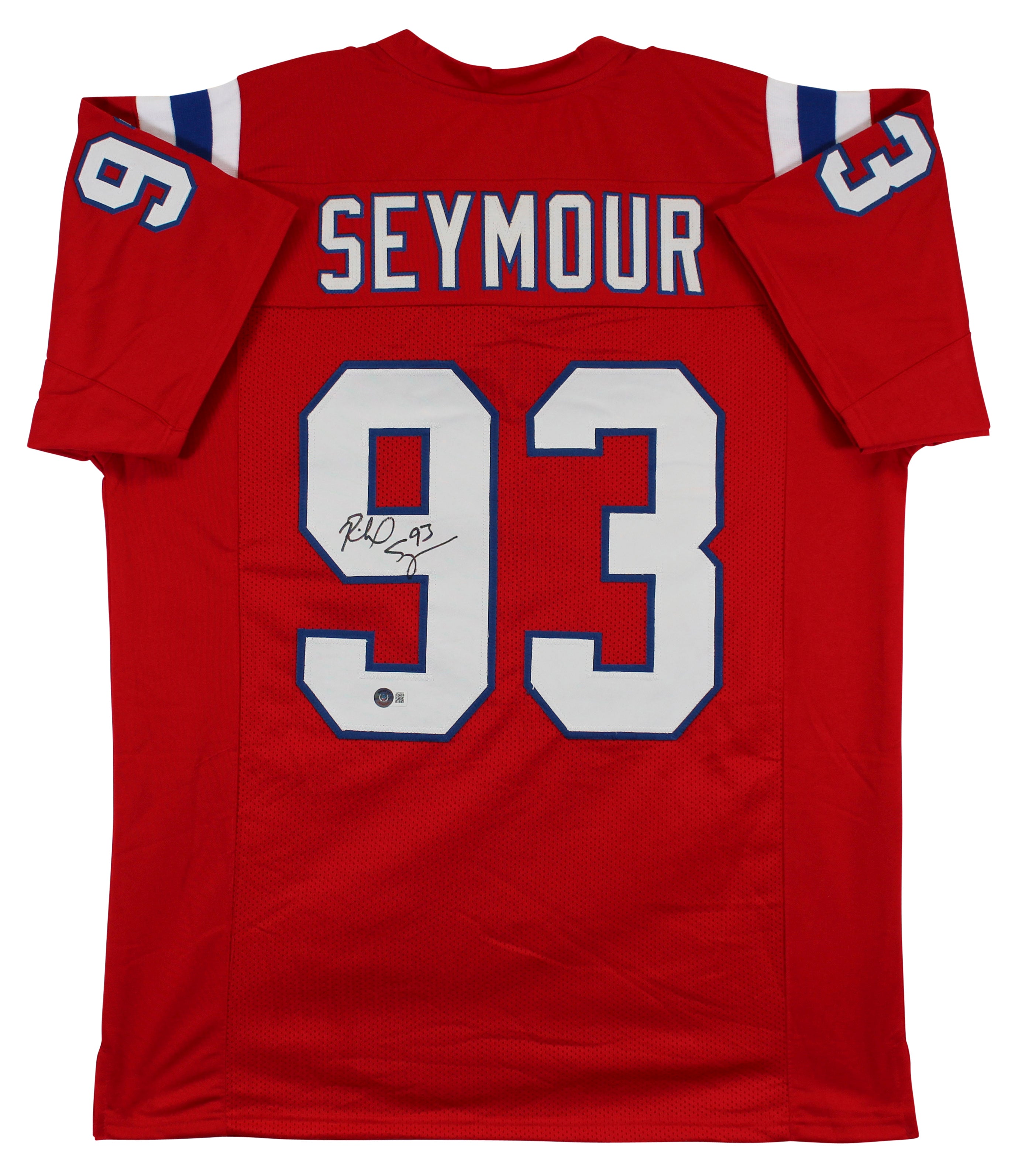 Richard Seymour Authentic Signed Red Pro Style Jersey BAS Witnessed