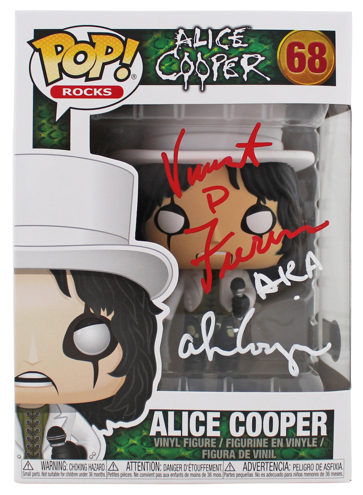 Vincent Damon Furnier AKA Alice Cooper Signed Funko Pop Vinyl Figure BAS Wit