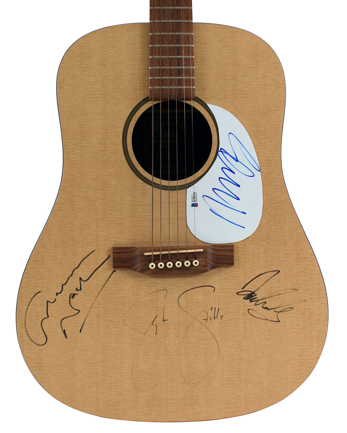 Crosby, Stills, Nash & Young (4) Signed Martin & Co. Acoustic Guitar BAS #X70570