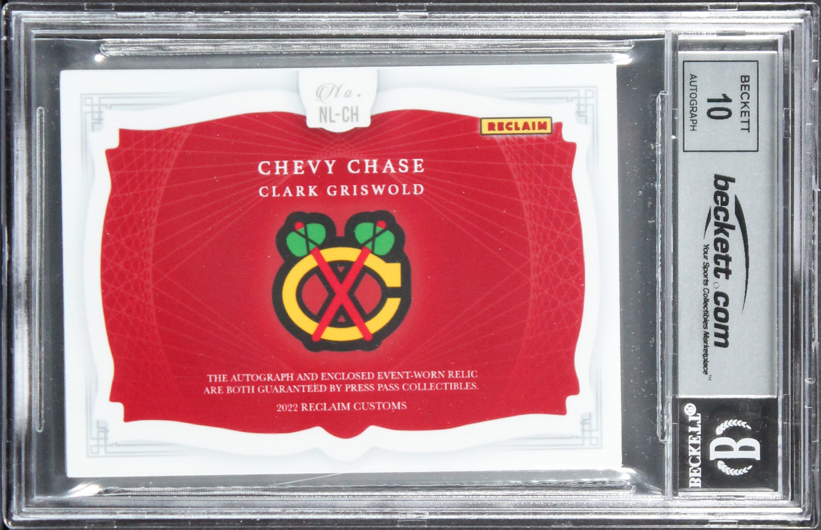 Chevy Chase Christmas Vacation Signed Patch Silver #1/5 Card Auto 10 BAS Slabbed