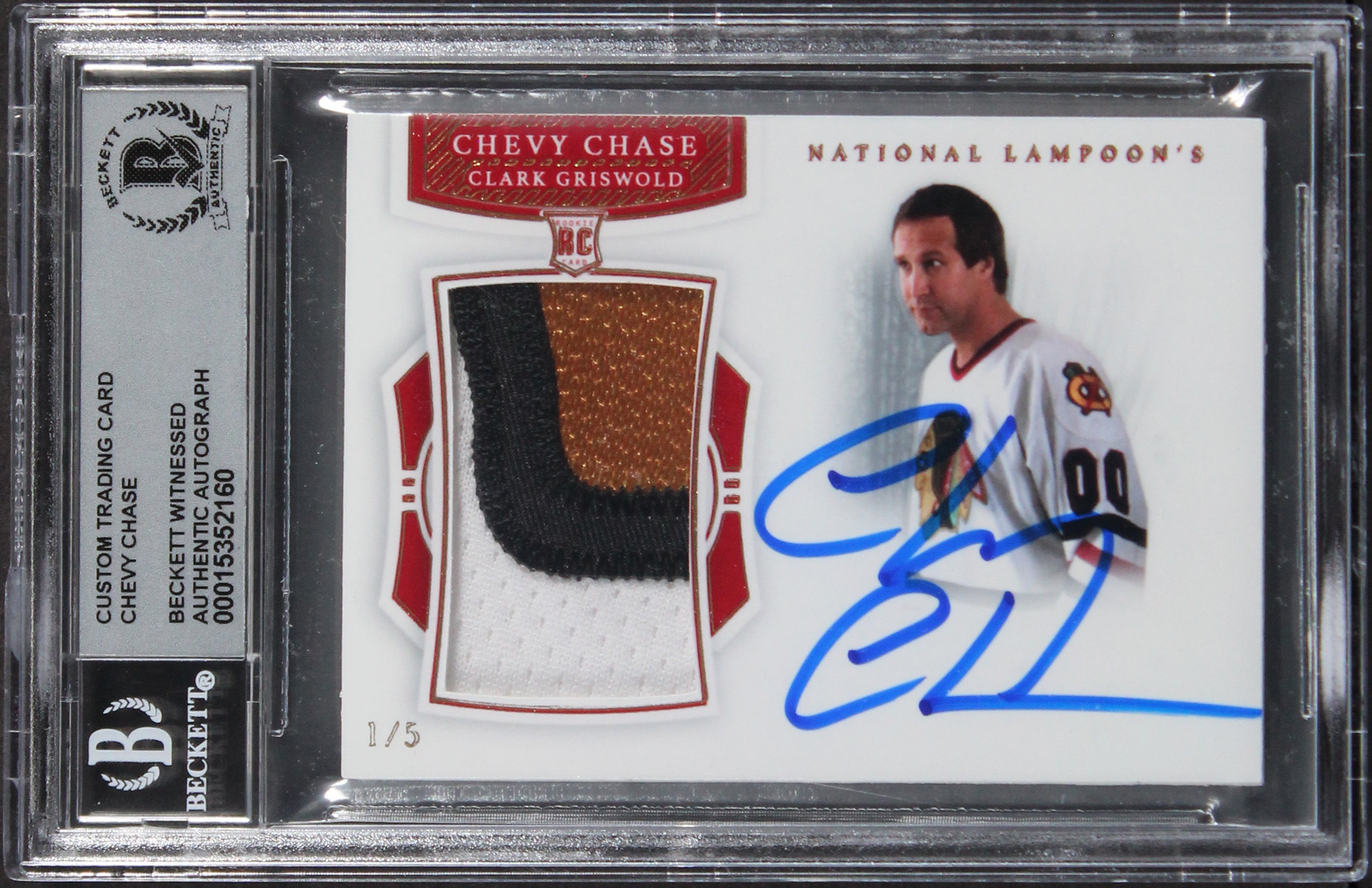 Chevy Chase Caddyshack Signed Custom Patch Gold #1/5 Card Auto 10! BAS Slabbed