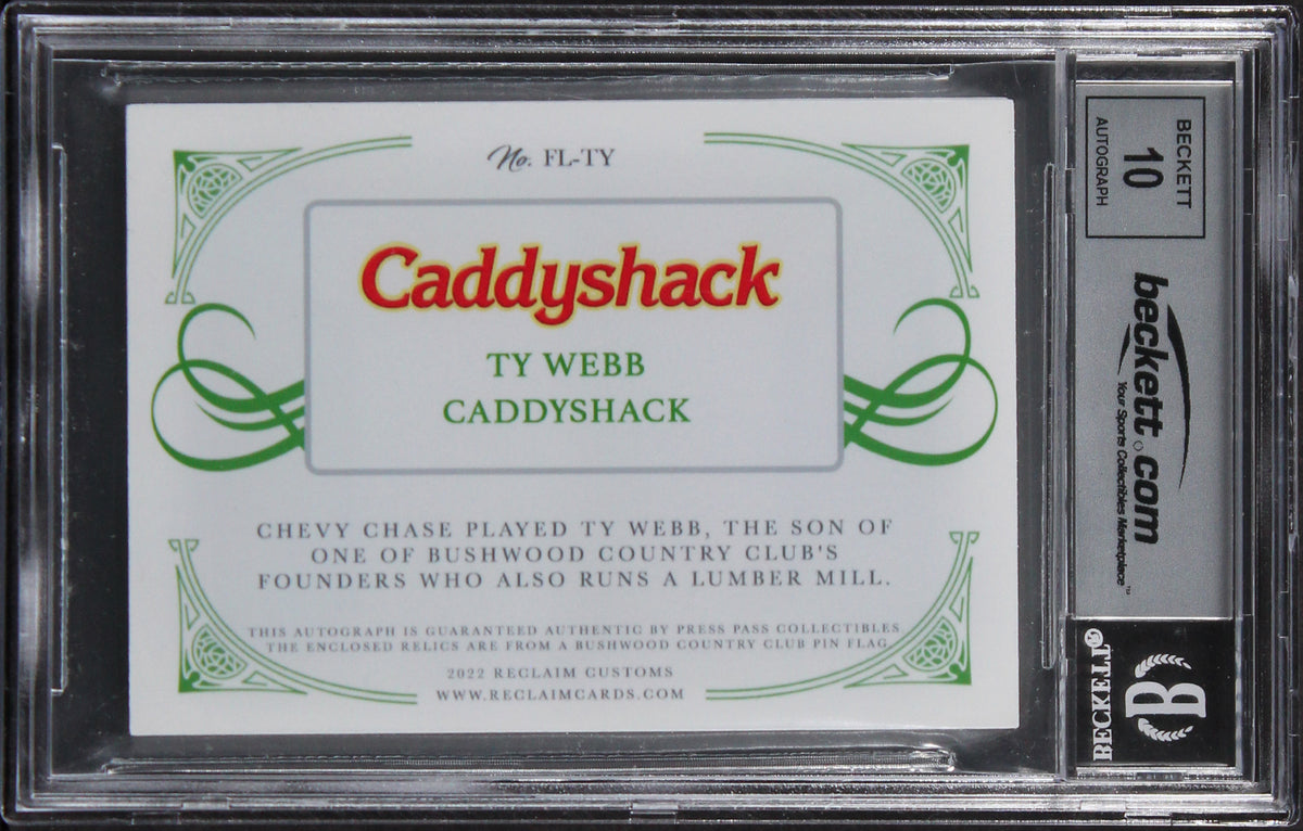 Chevy Chase Caddyshack Signed Custom Patch Silver #1/5 Card Auto 10! BAS Slabbed