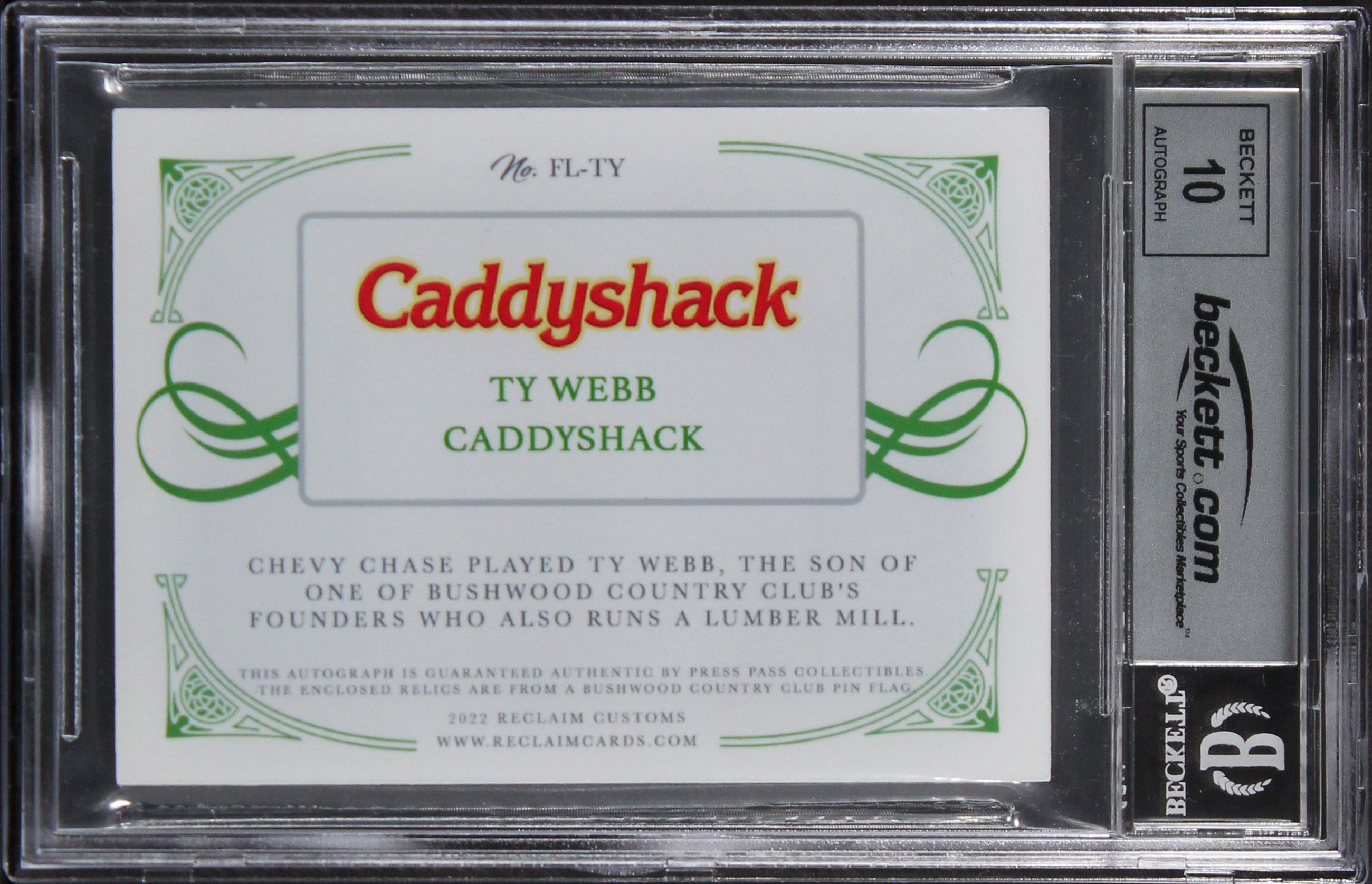 Chevy Chase Caddyshack Signed Purple #1/5 Patch Card Auto 10! BAS Slabbed
