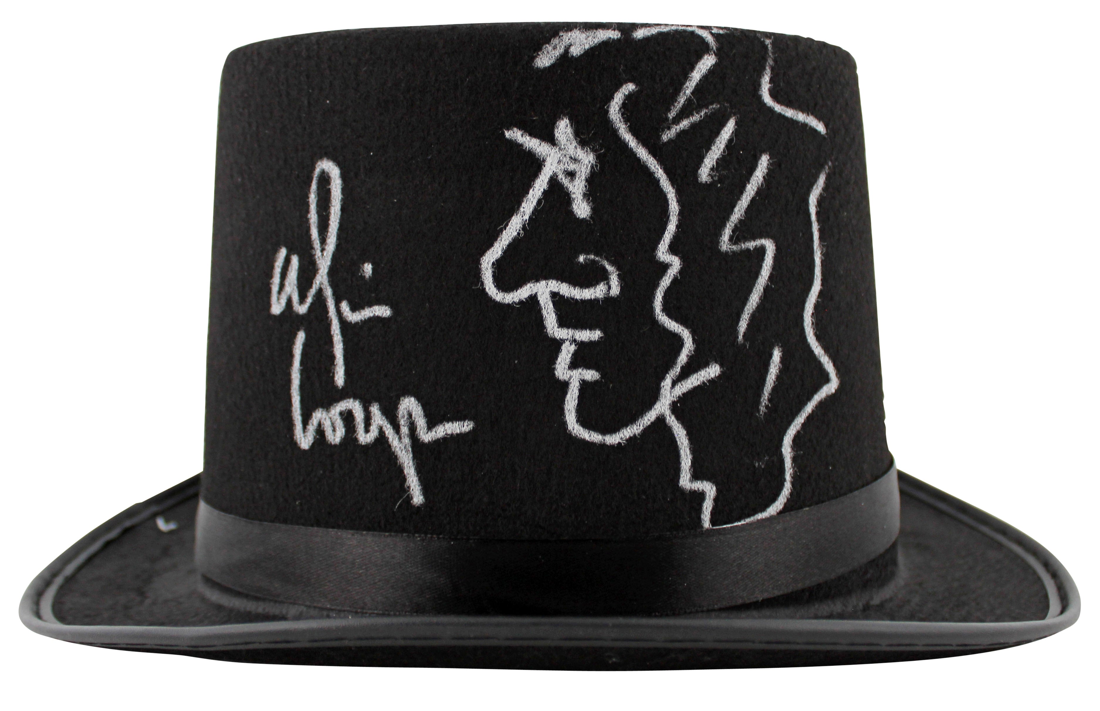Alice Cooper Authentic Signed Fedora w/ Self Portrait Sketch BAS Wit #1W793486