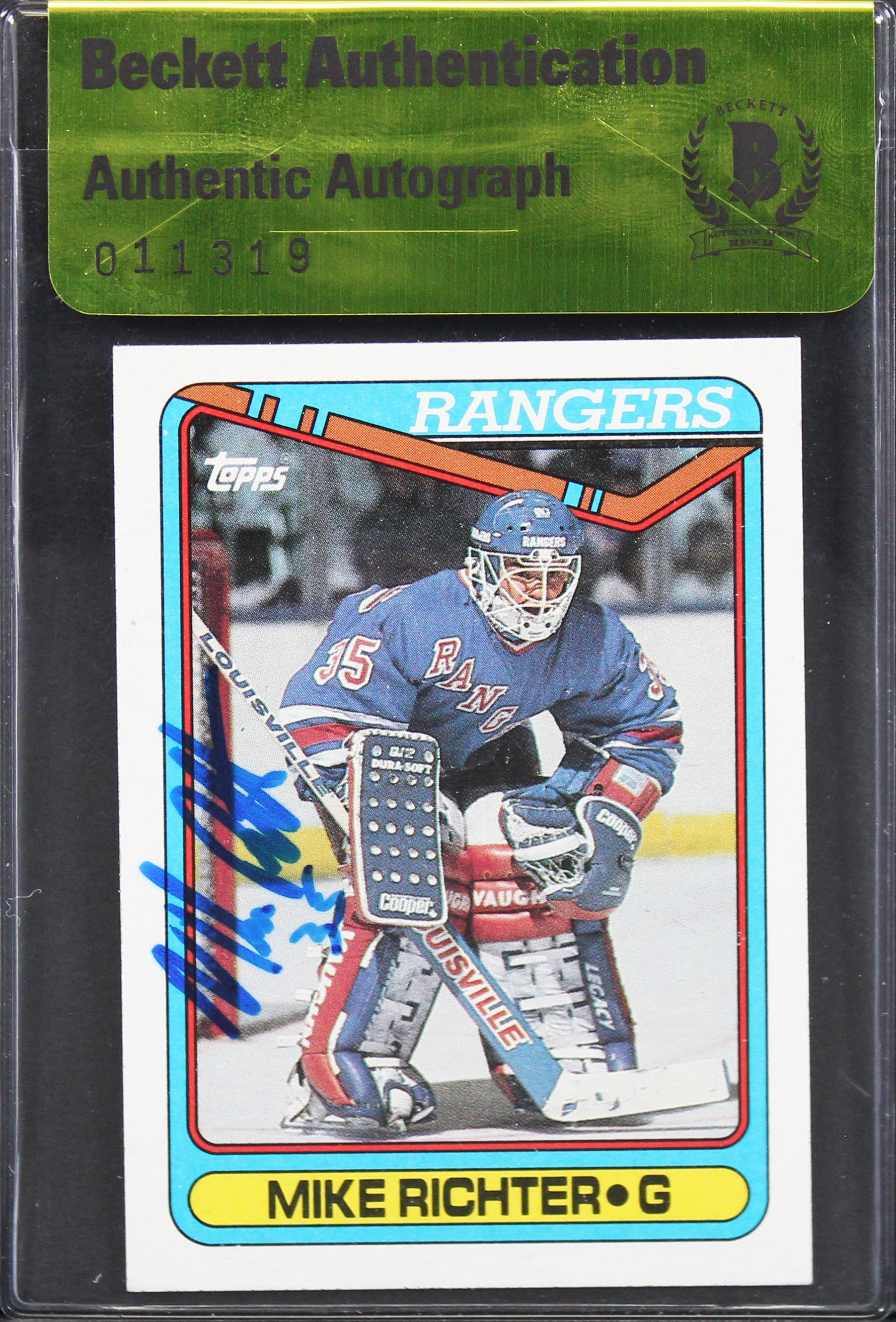 Rangers Mike Richter Authentic Signed 1990 Topps #330 Card BAS #11319