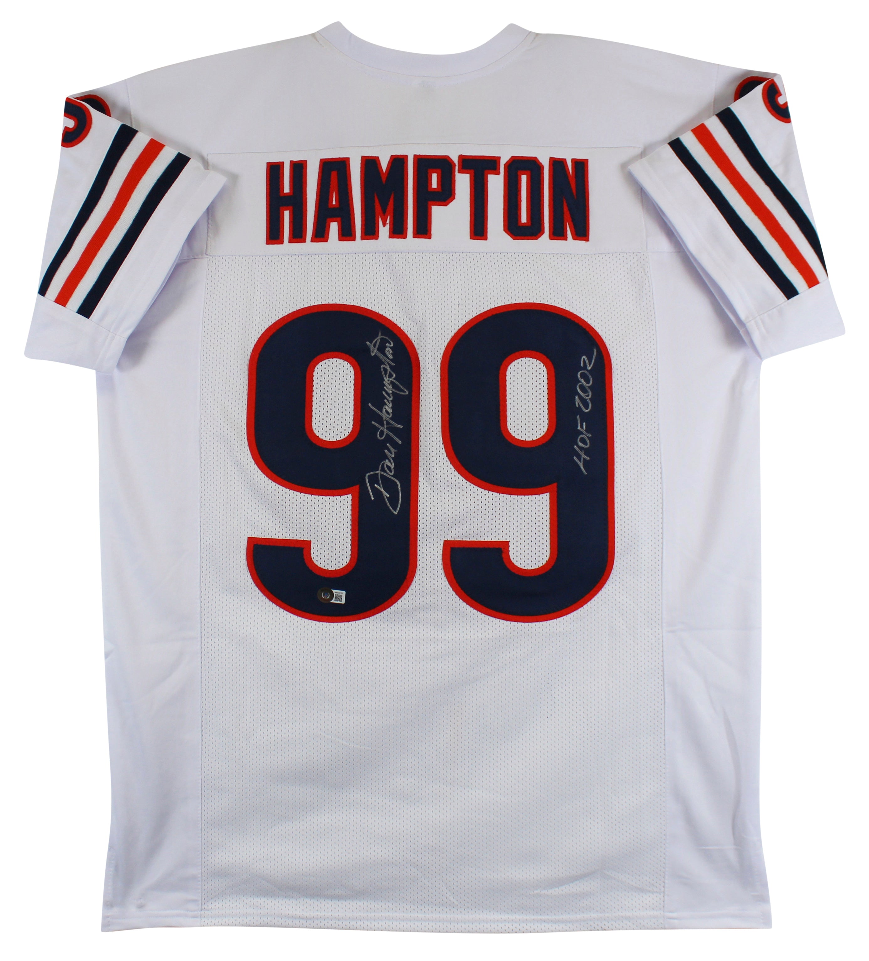 Dan Hampton "HOF 02" Authentic Signed White Pro Style Jersey BAS Witnessed