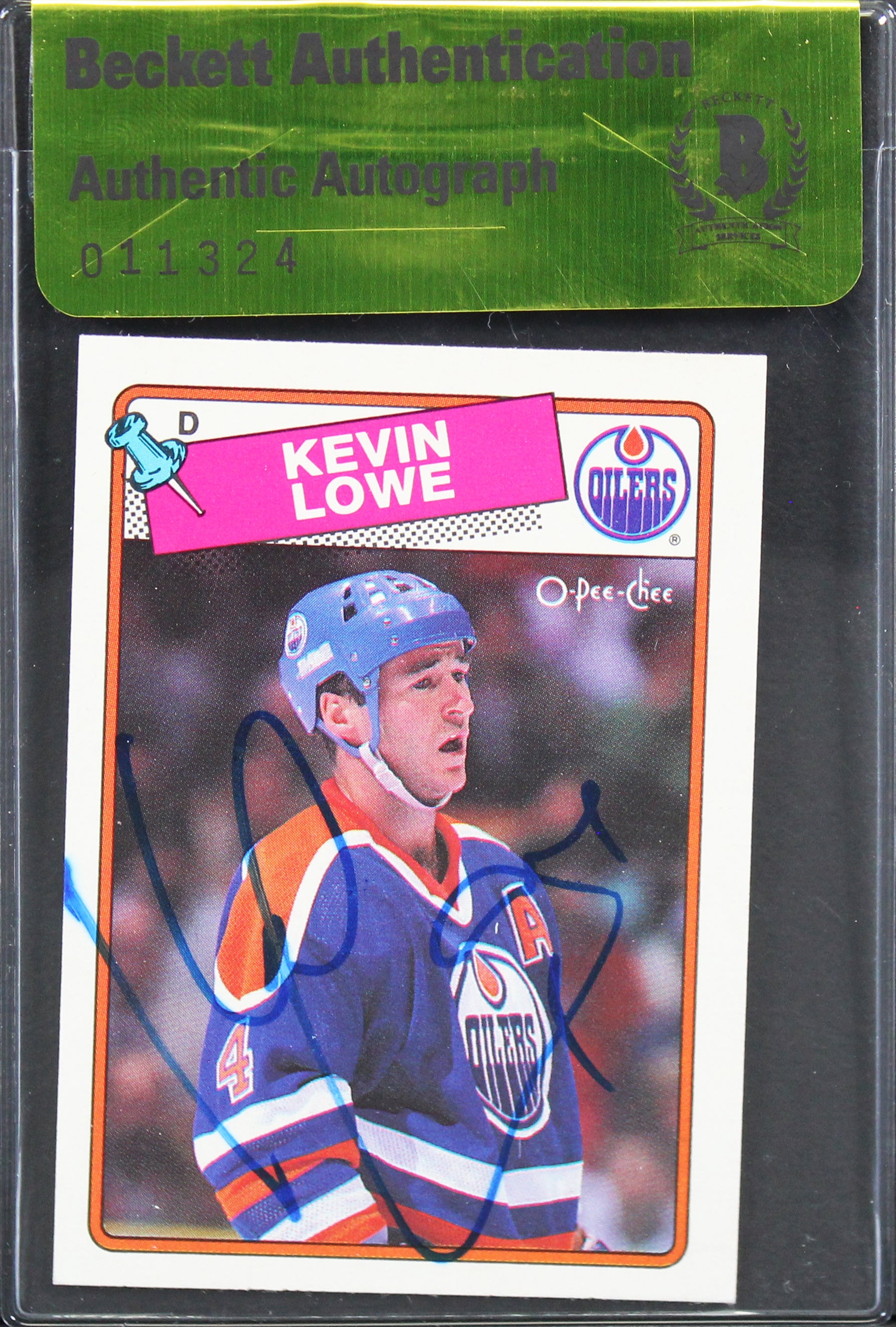Oilers Kevin Lowe Authentic Signed 1988 O-PEE-CHEE #229 Card BAS #11324