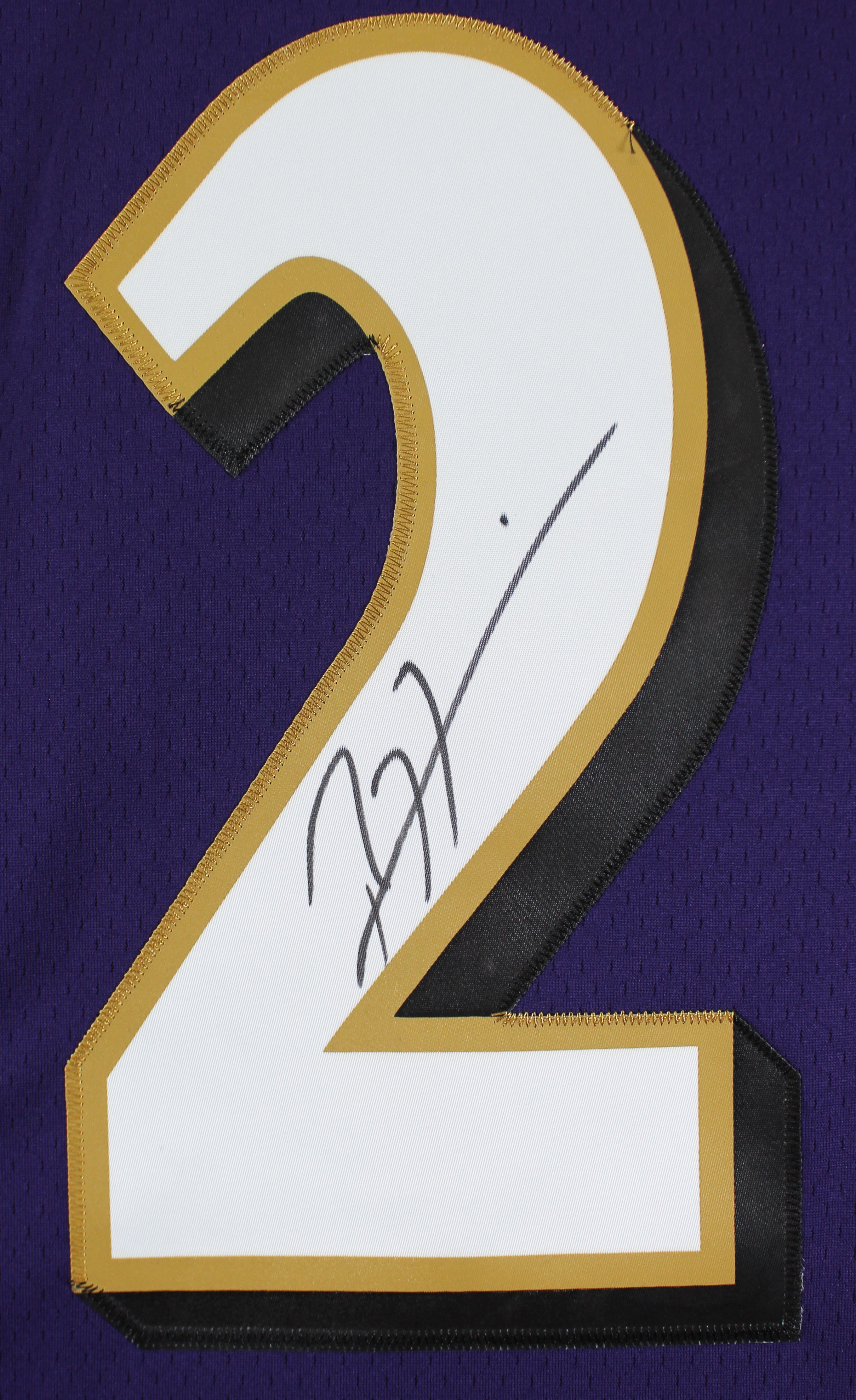 Ravens Ray Lewis Authentic Signed Purple Mitchell & Ness Jersey BAS Witnessed