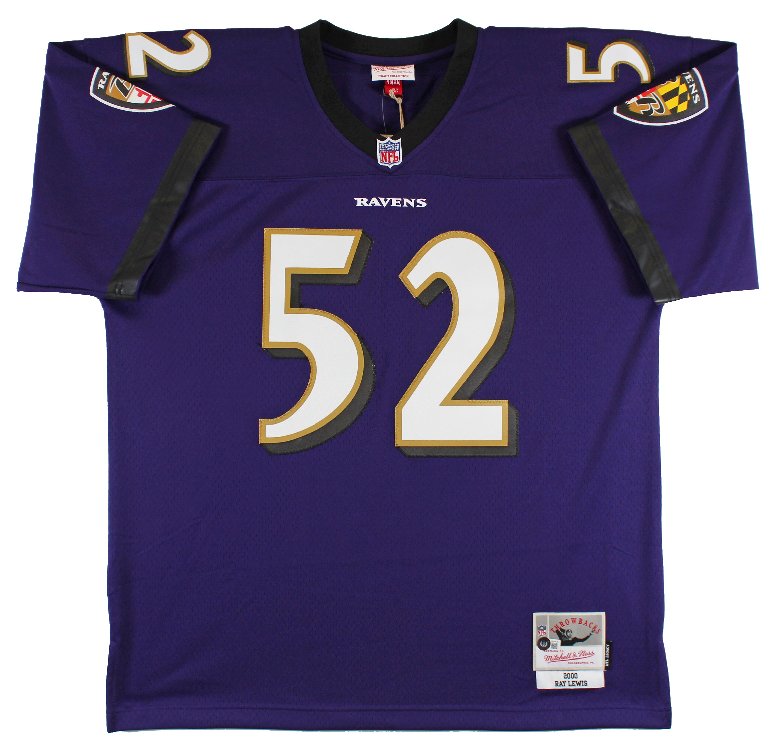 Ravens Ray Lewis Authentic Signed Purple Mitchell & Ness Jersey BAS Witnessed
