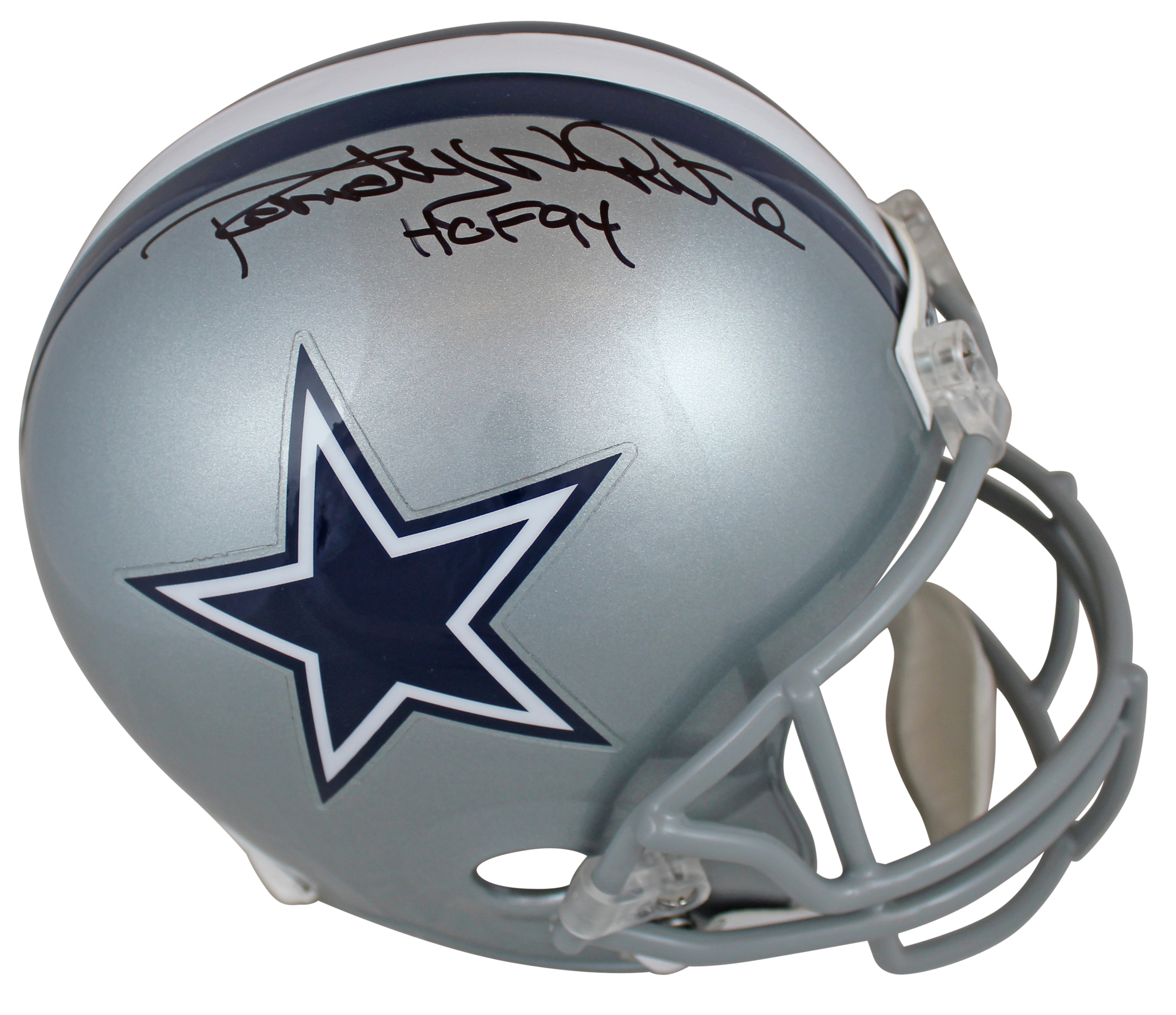 Cowboys Randy White "HOF 94" Signed Silver Full Size Rep Helmet BAS Witnessed