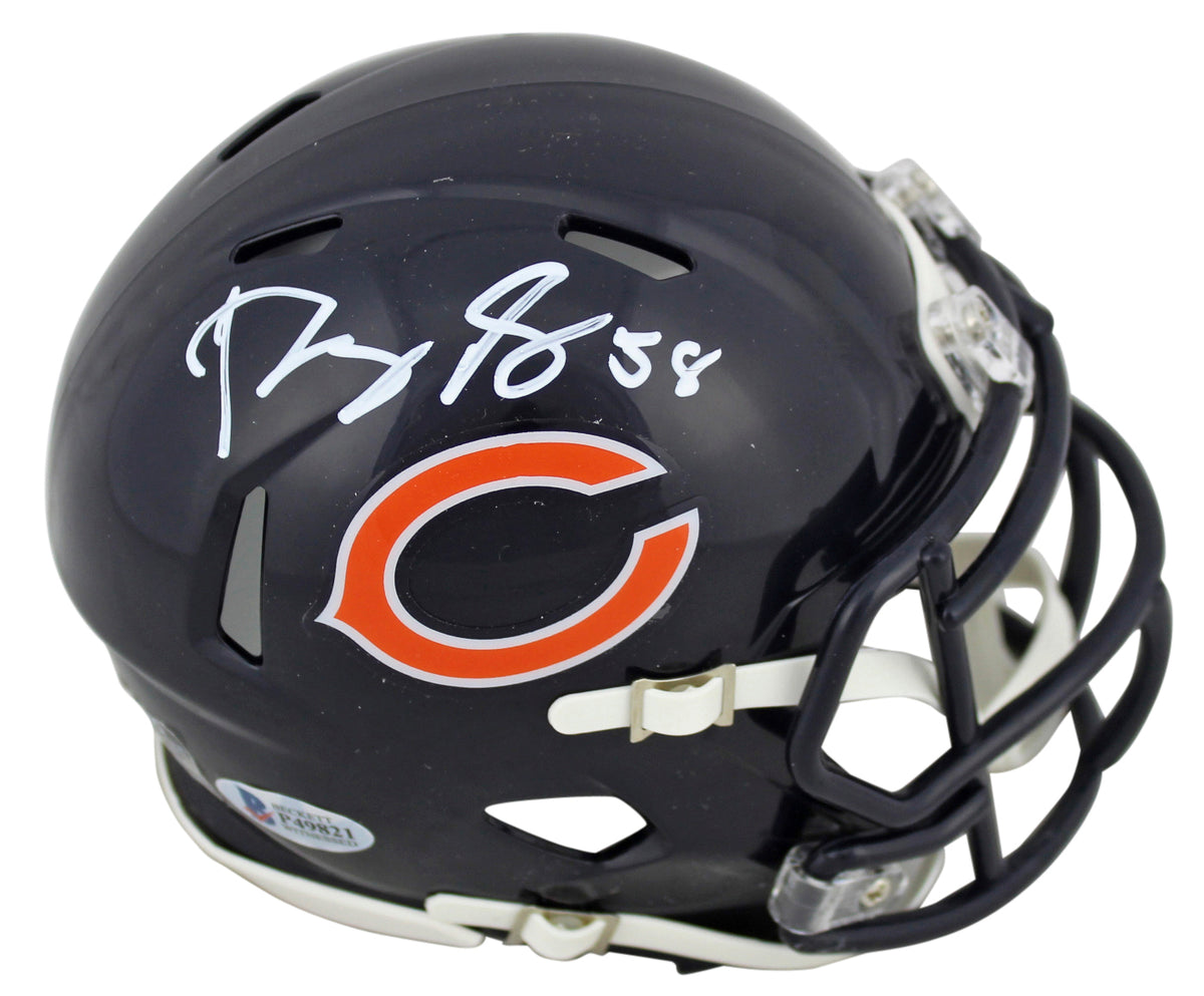 Bears Roquan Smith Authentic Signed Speed Mini Helmet BAS Witnessed