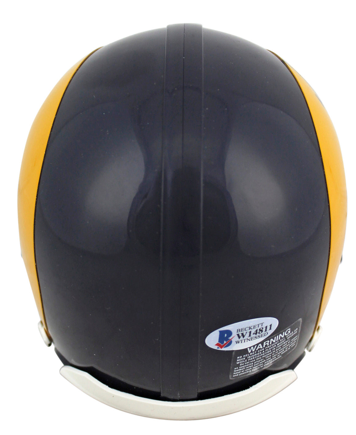 Rams Marshall Faulk Authentic Signed Throwback Mini Helmet BAS Witnessed