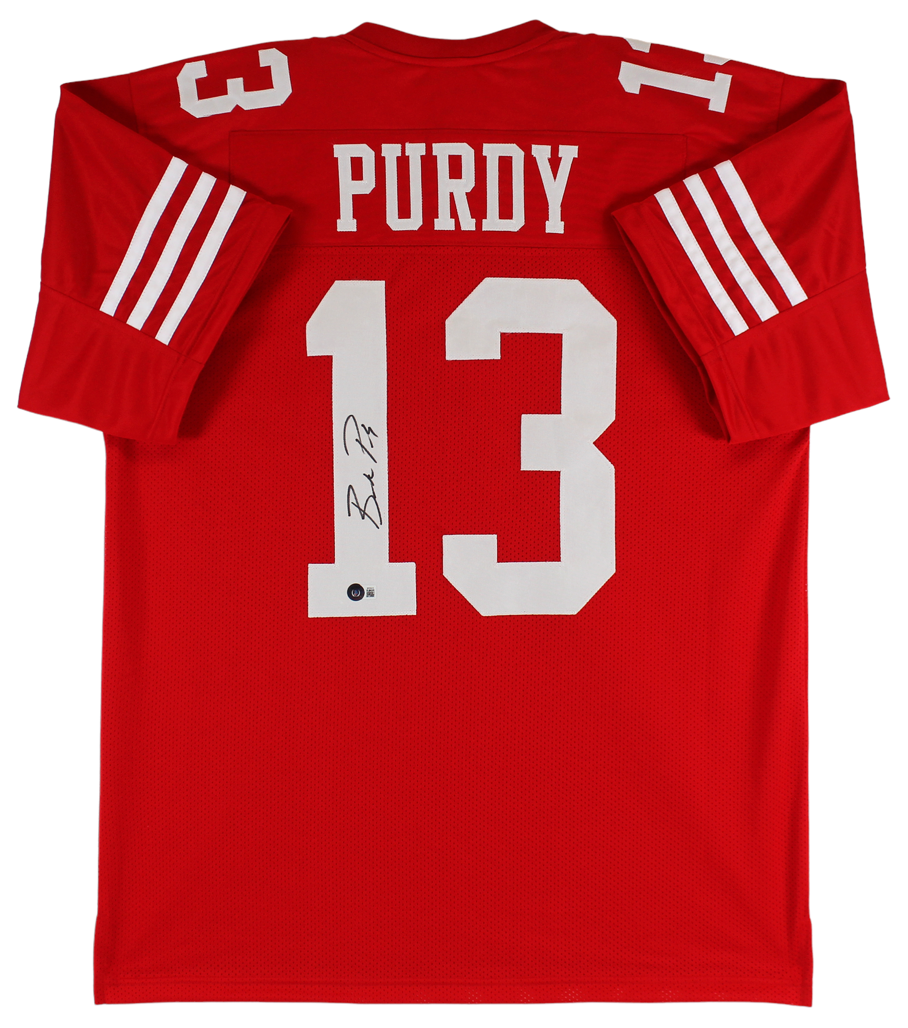 Brock Purdy Authentic Signed Red Pro Style Jersey Autographed BAS Witnessed