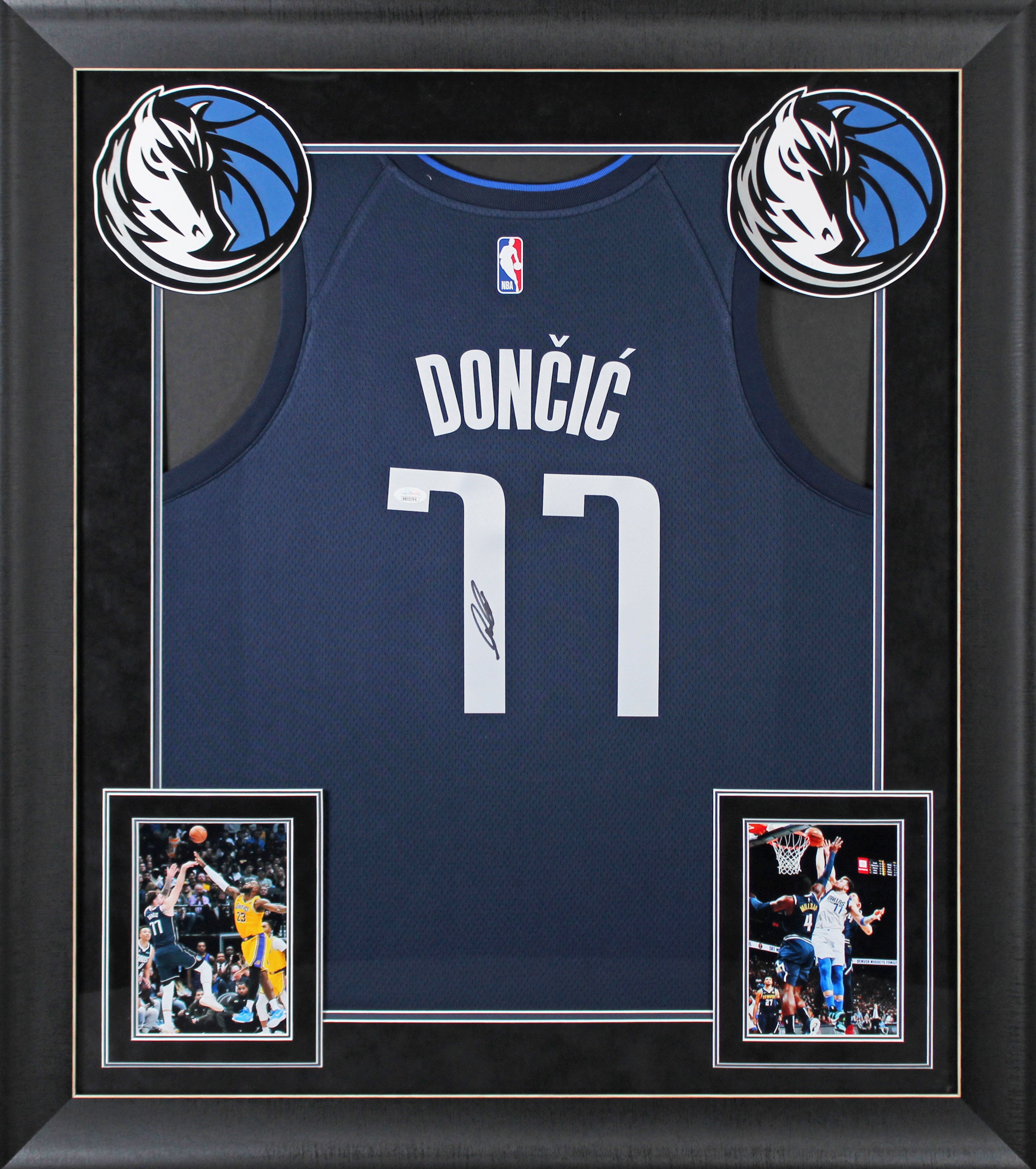Mavericks Luka Doncic Authentic Signed Navy Blue Nike Framed Jersey JSA #BB55794