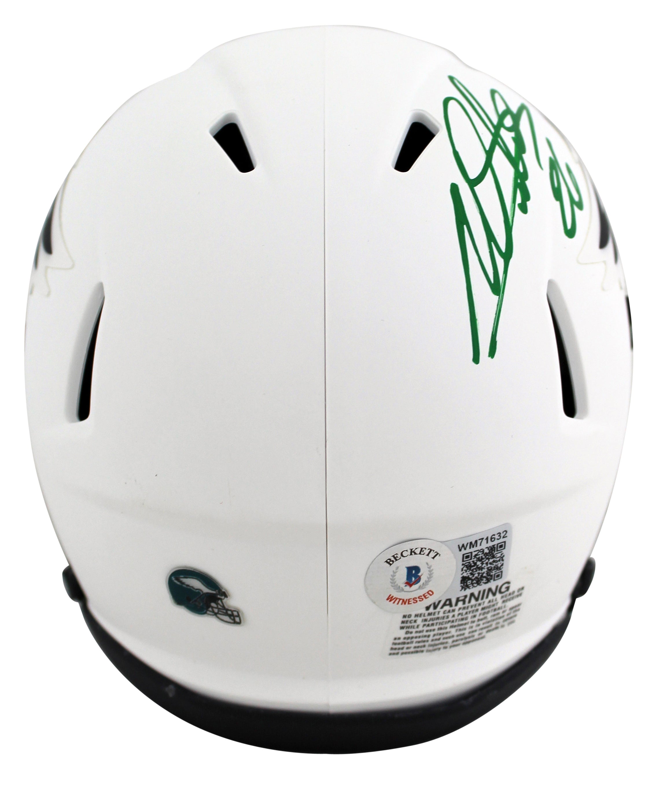 Eagles Miles Sanders Authentic Signed Lunar Speed Mini Helmet BAS Witnessed