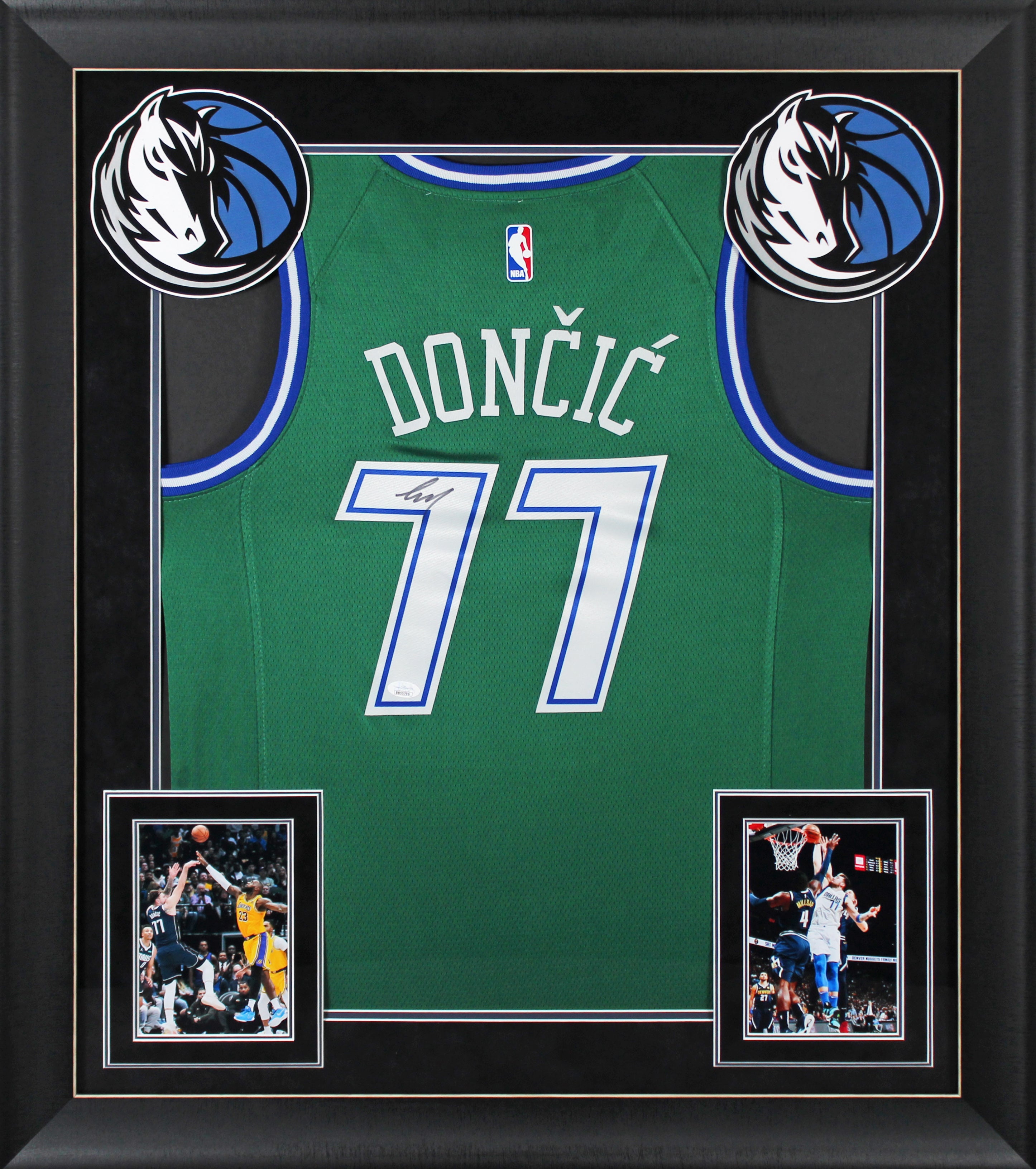 Mavericks Luka Doncic Authentic Signed Green Nike Framed Jersey JSA #BB55796