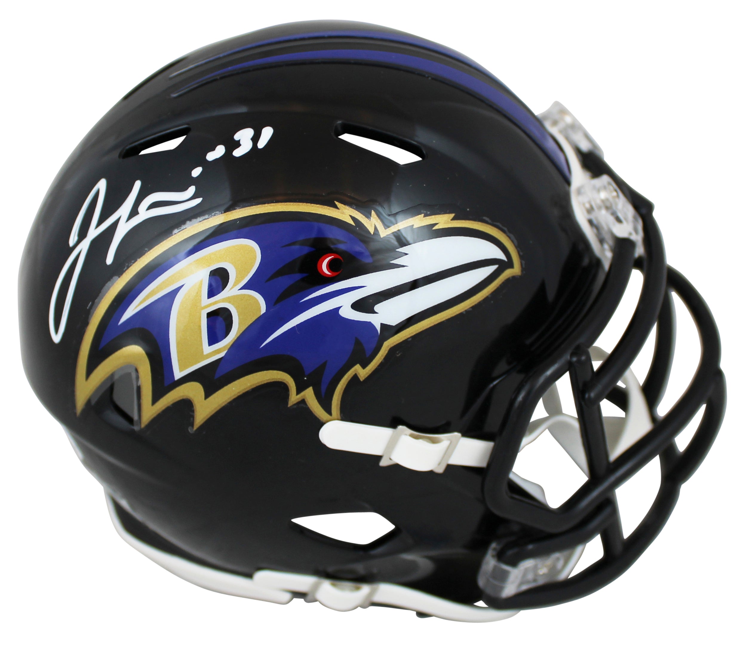Ravens Jamal Lewis Authentic Signed Speed Mini Helmet Autographed BAS Witnessed