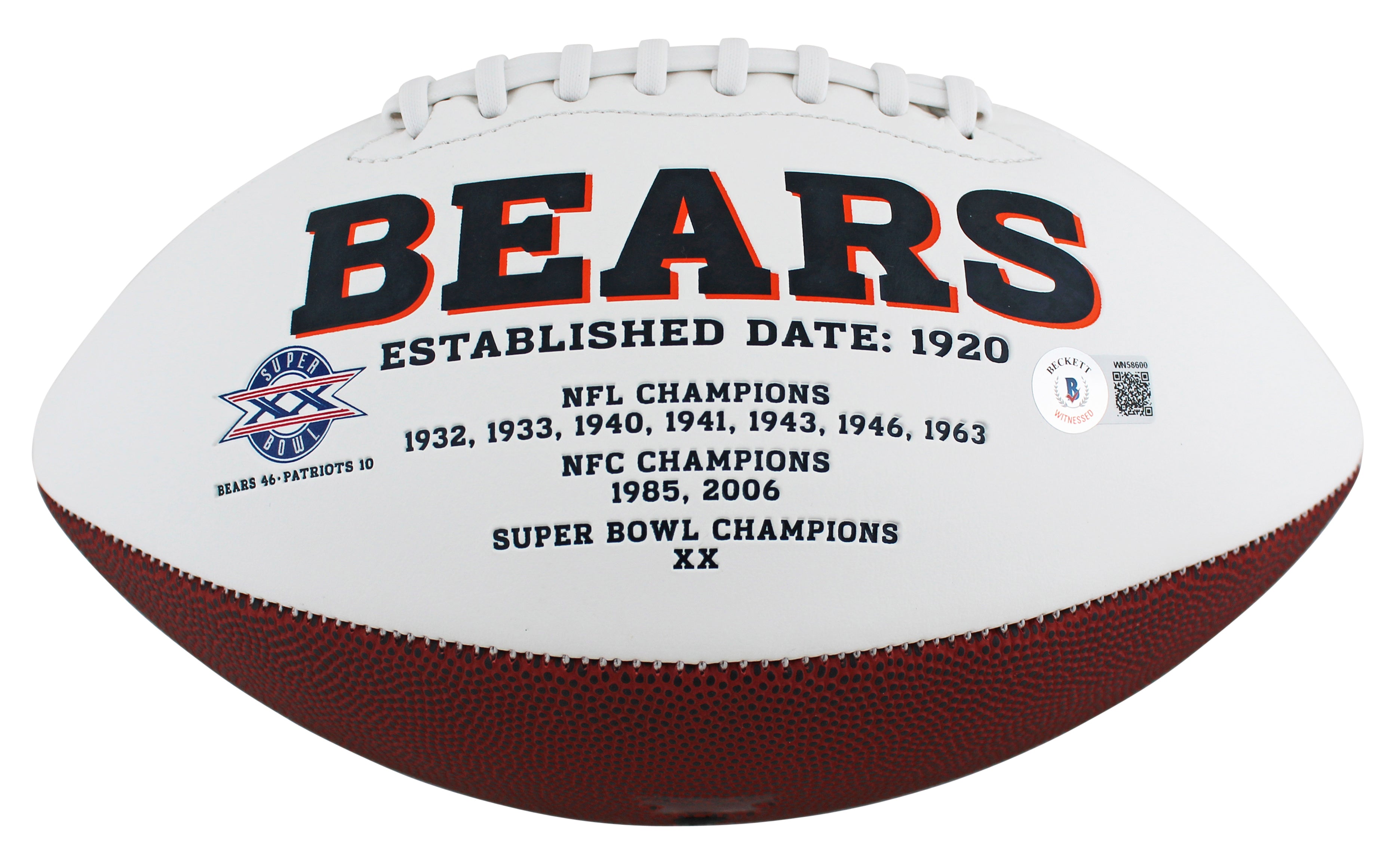Bears Cole Kmet Authentic Signed White Panel Logo Football BAS Witnessed