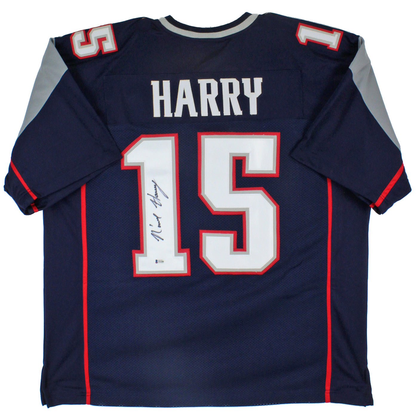 N'Keal Harry Authentic Signed Navy Blue Pro Style Jersey BAS Witnessed