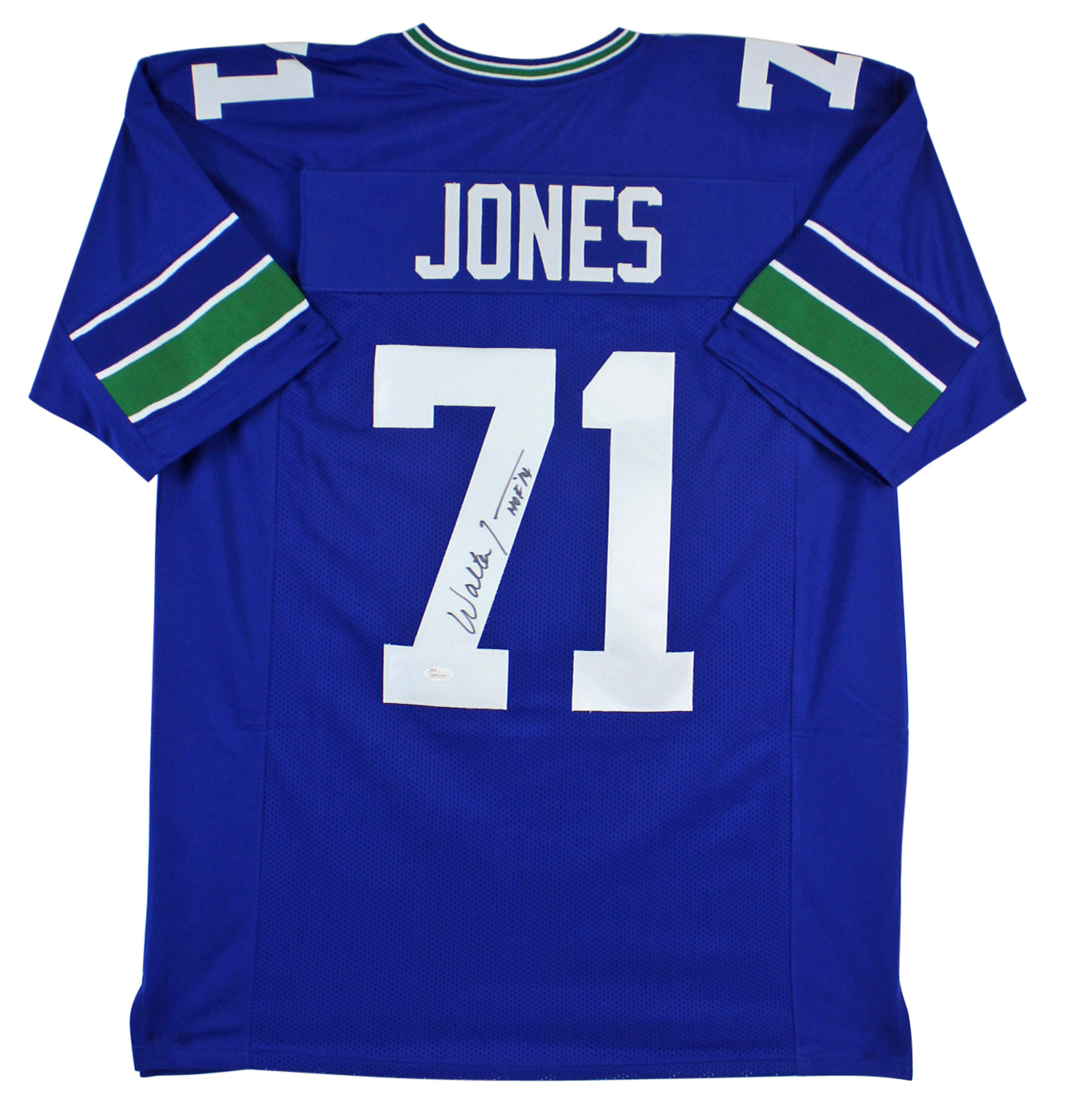 Seahawks Walter Jones "HOF 14" Authentic Signed Blue Jersey JSA Witness
