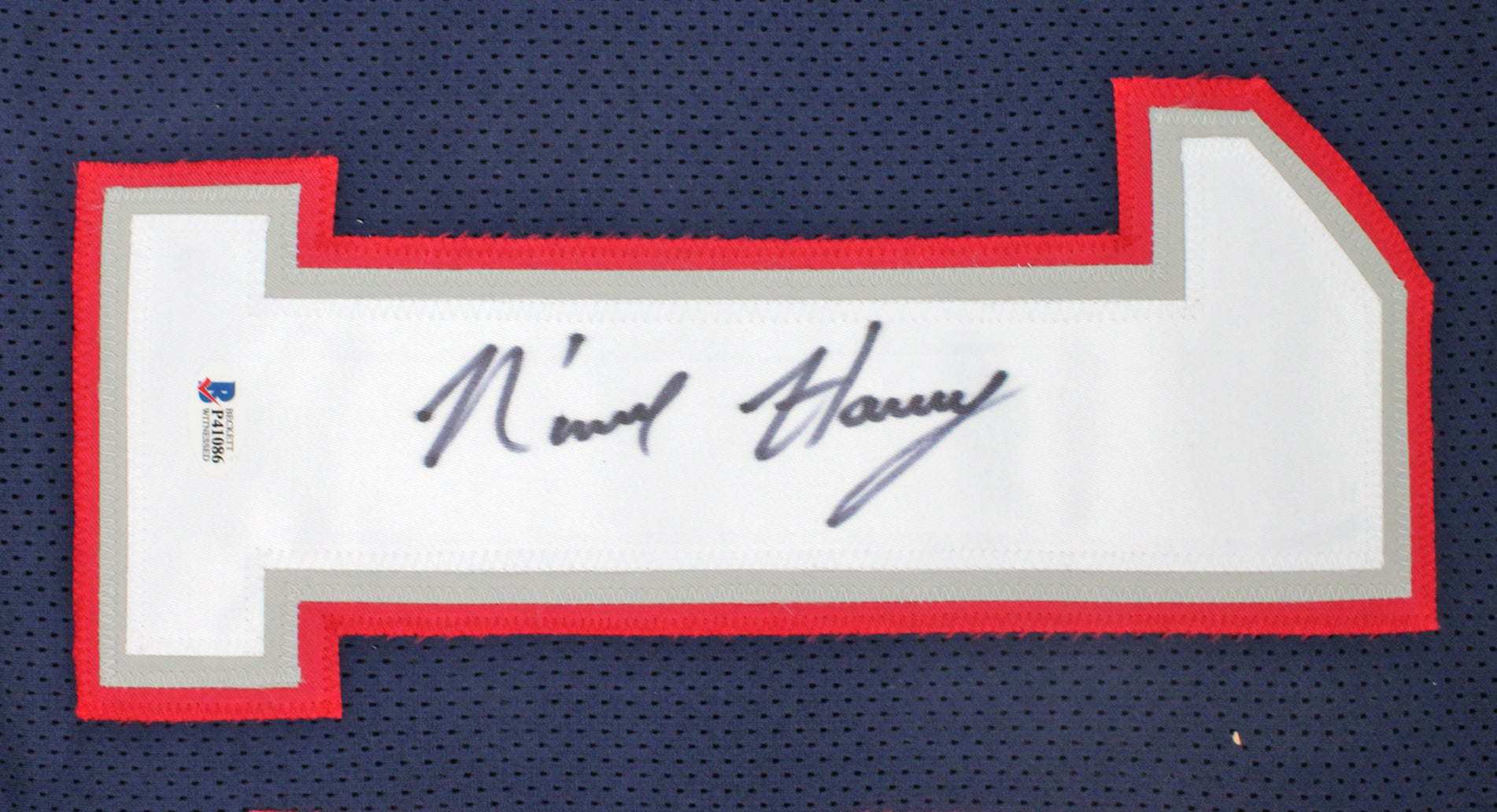 N'Keal Harry Authentic Signed Navy Blue Pro Style Jersey BAS Witnessed