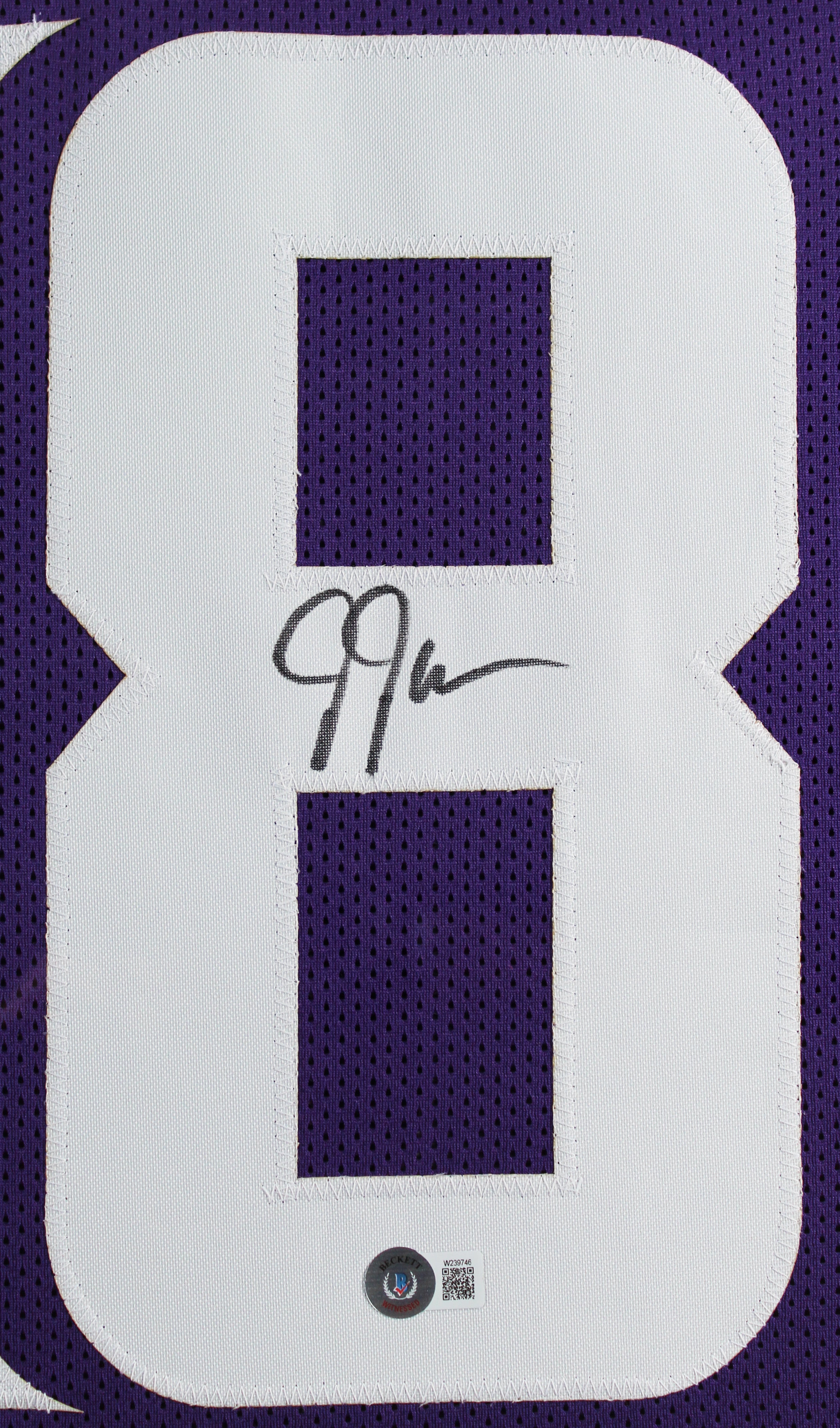 Justin Jefferson Authentic Signed One of One Jersey Framed Display BAS Witnessed
