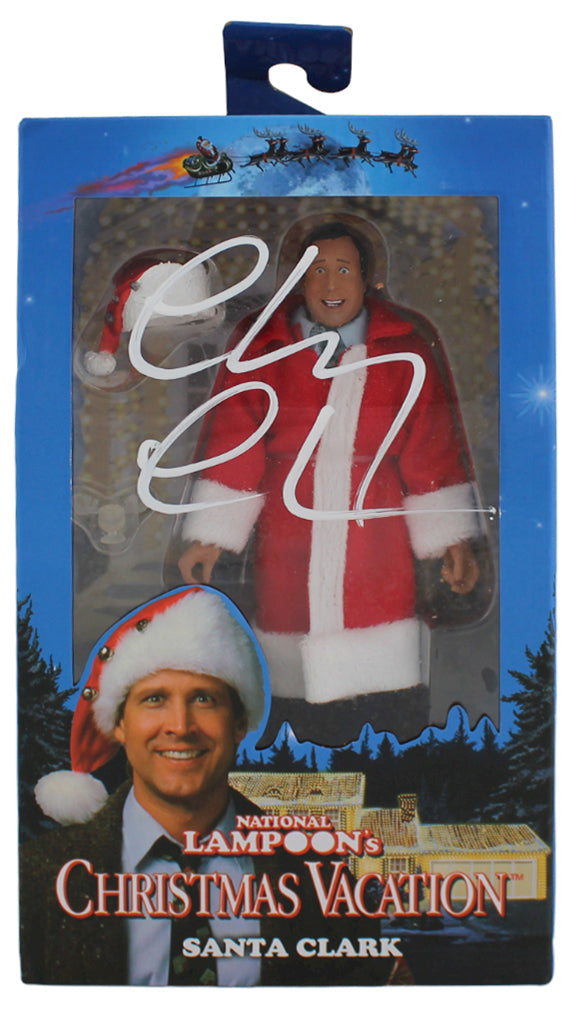Chevy Chase Christmas Vacation Authentic Signed NECA Santa Clark Figure BAS Wit