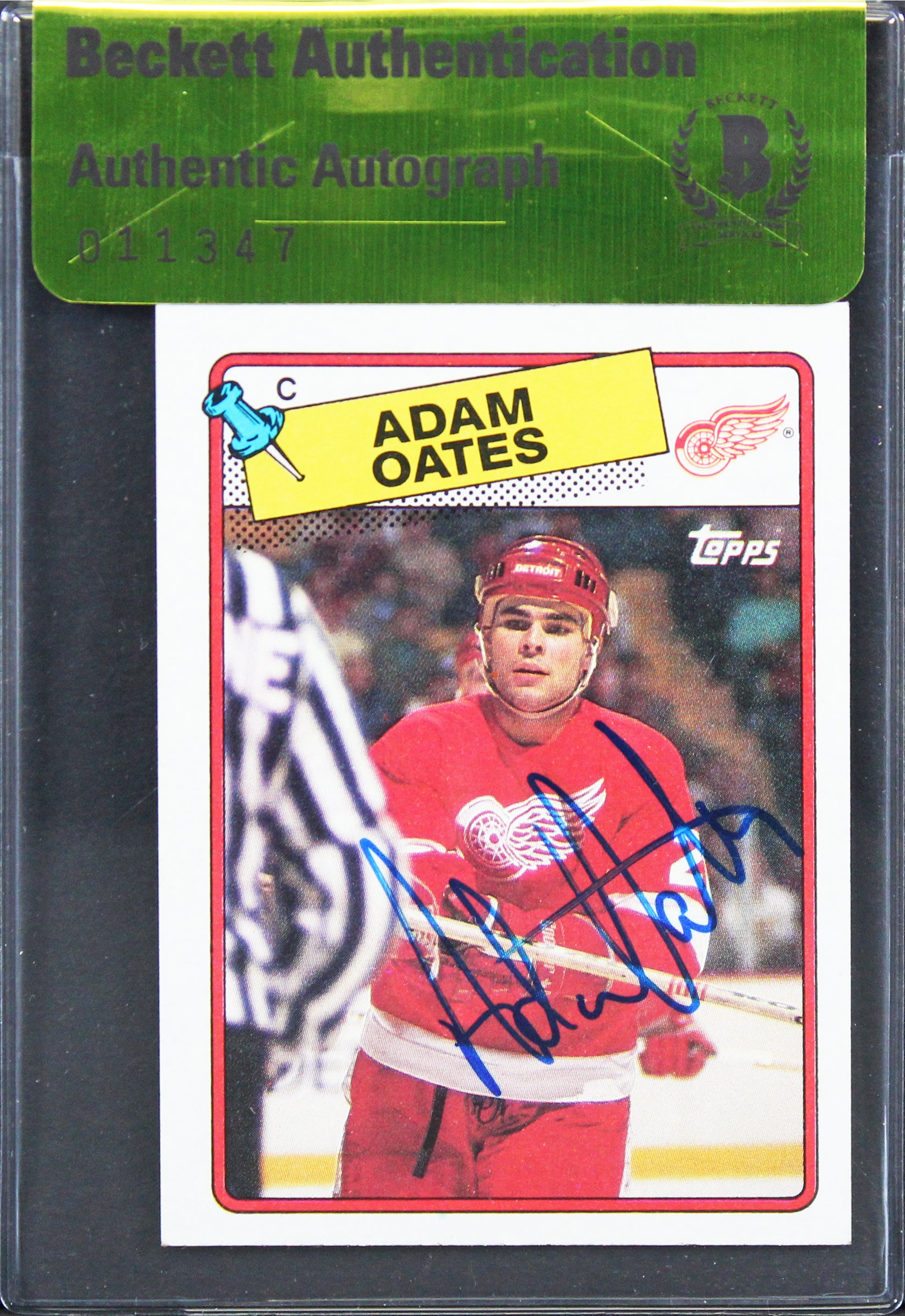 Red Wings Adam Oates Authentic Signed 1988 Topps #161 Card BAS #11347