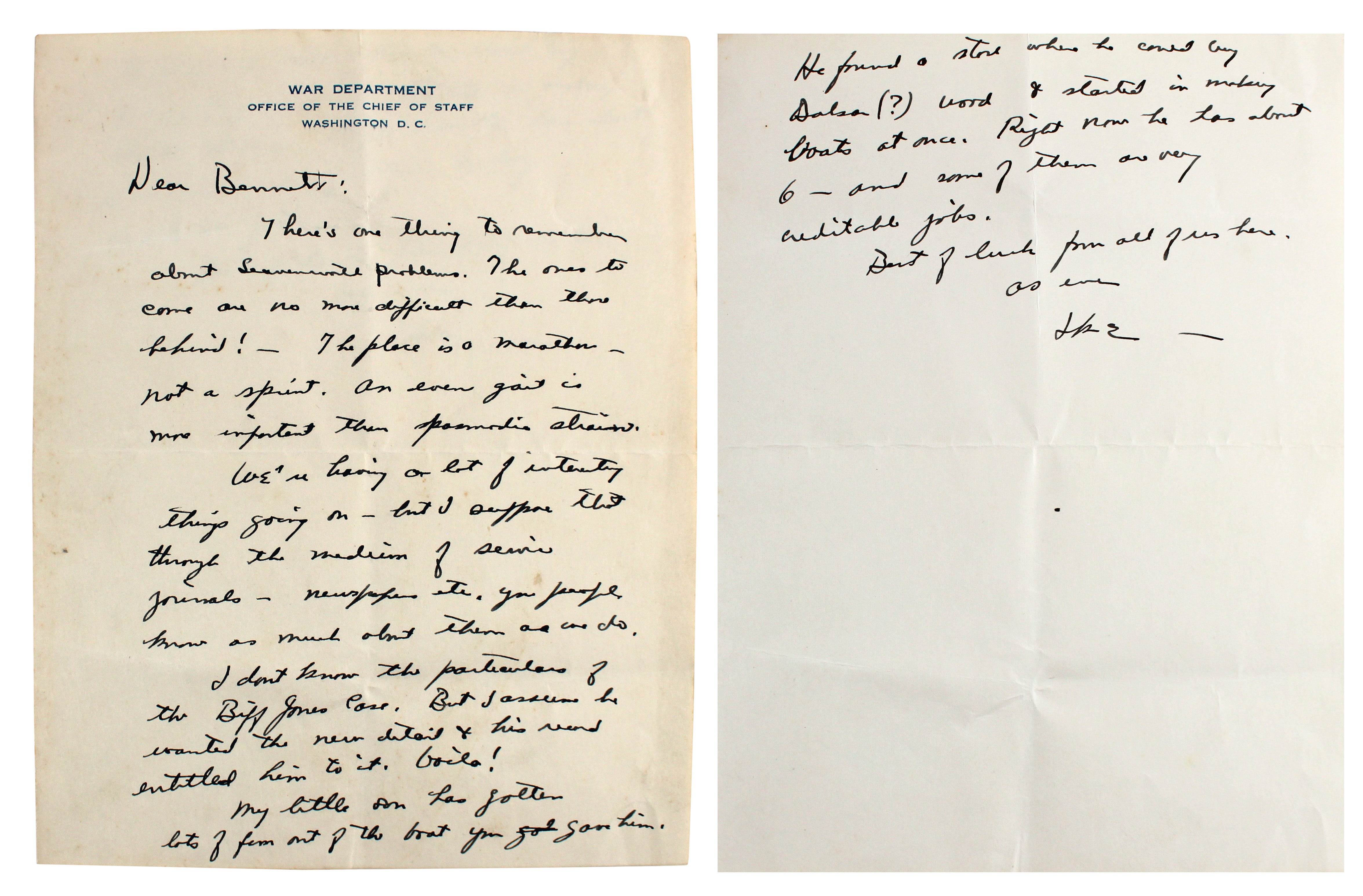 Dwight D. Eisenhower Signed 6.85x8.85 Handwritten Letter BAS #AB14553