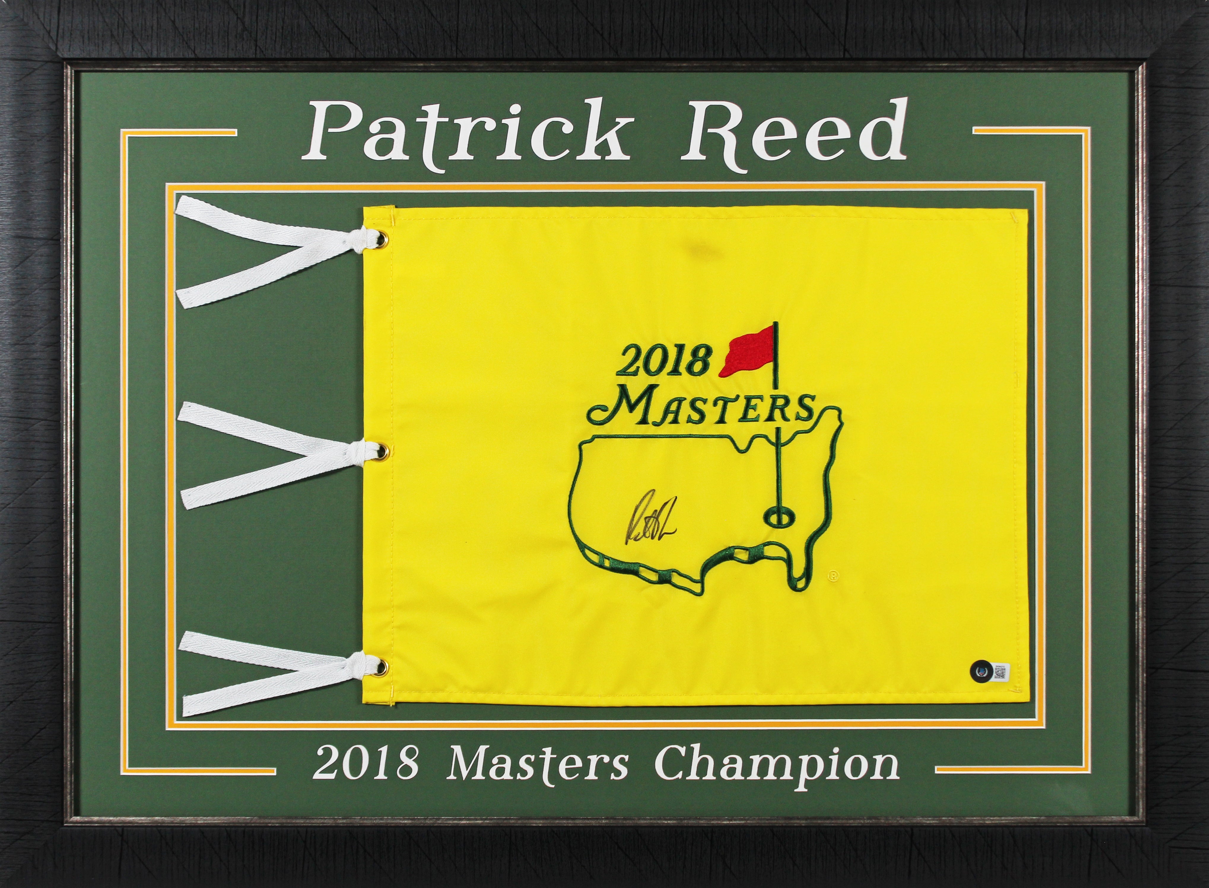 Patrick Reed Signed & Framed Augusta National Masters Pin Flag BAS #BK24815