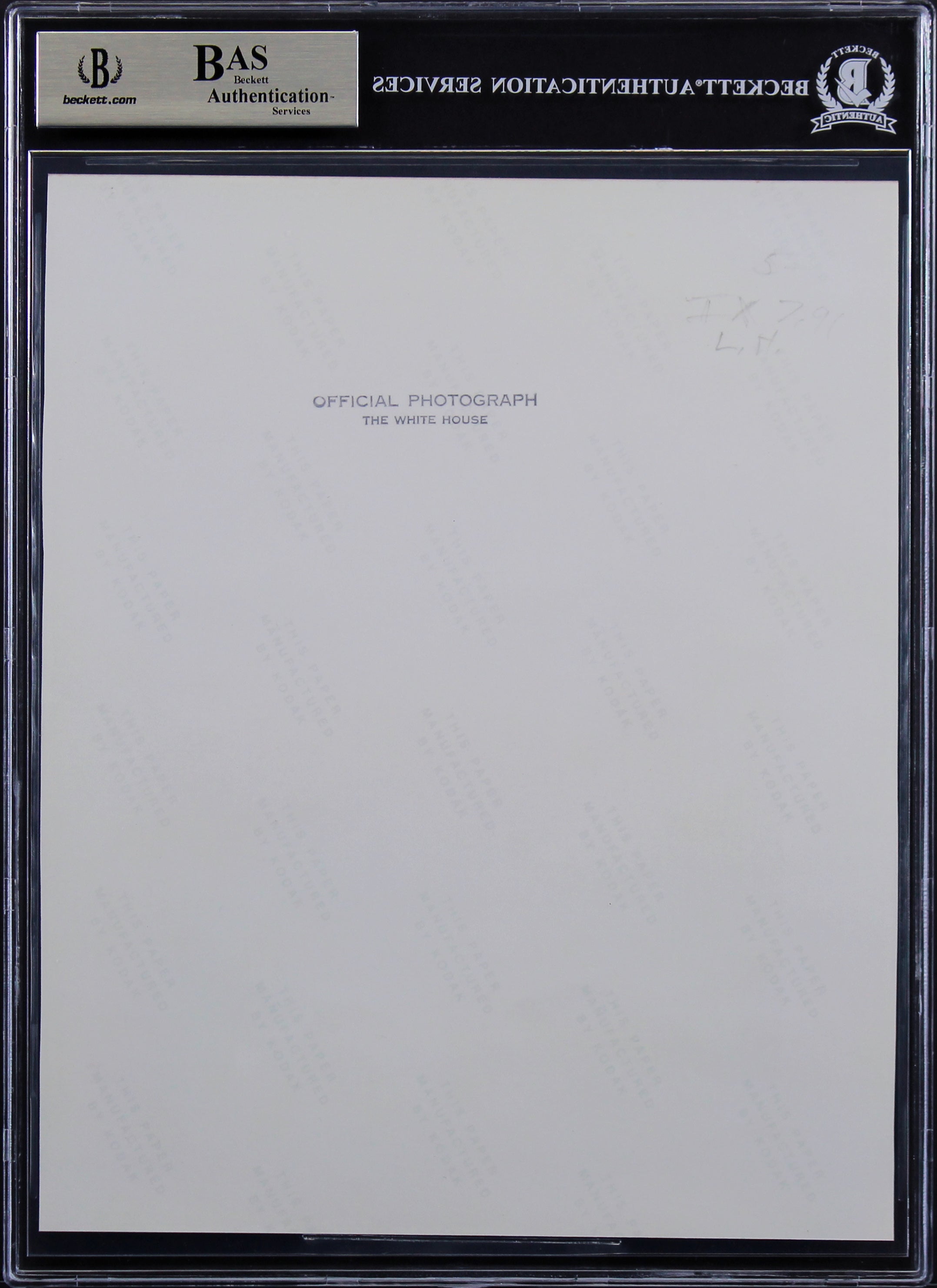 George H.W. Bush "With Warm Regards" Authentic Signed 8x10 Photo BAS Slabbed