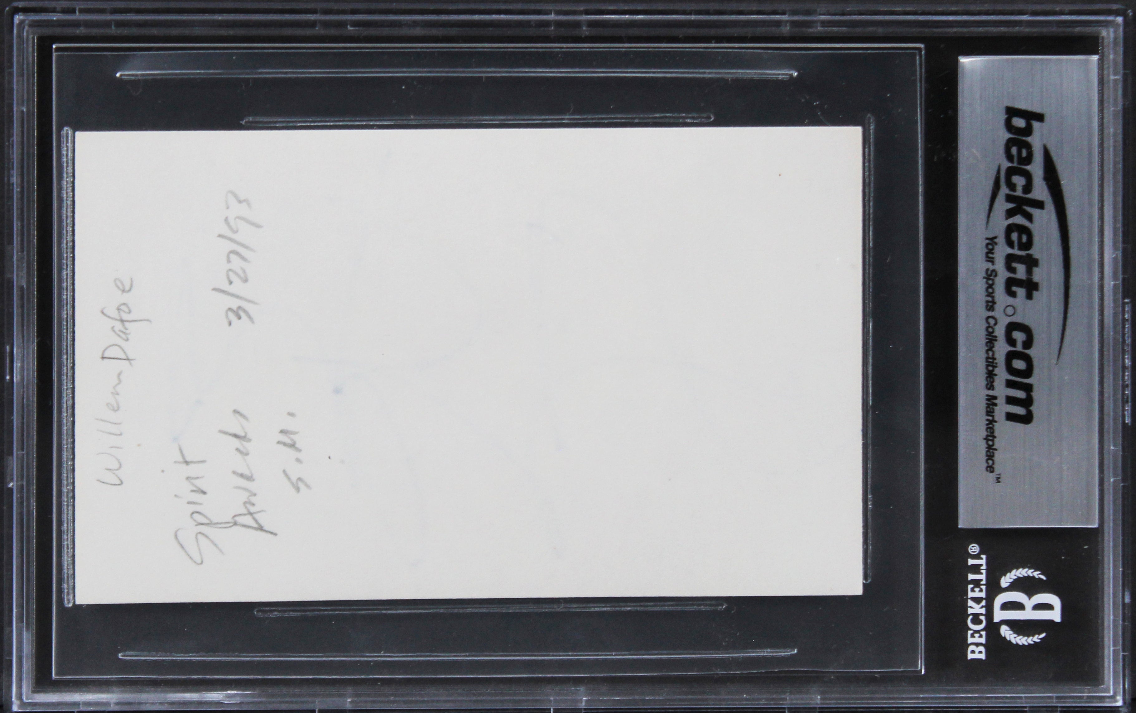 Willem Dafoe Spider-Man Authentic Signed 3x5 Index Card BAS Slabbed 2