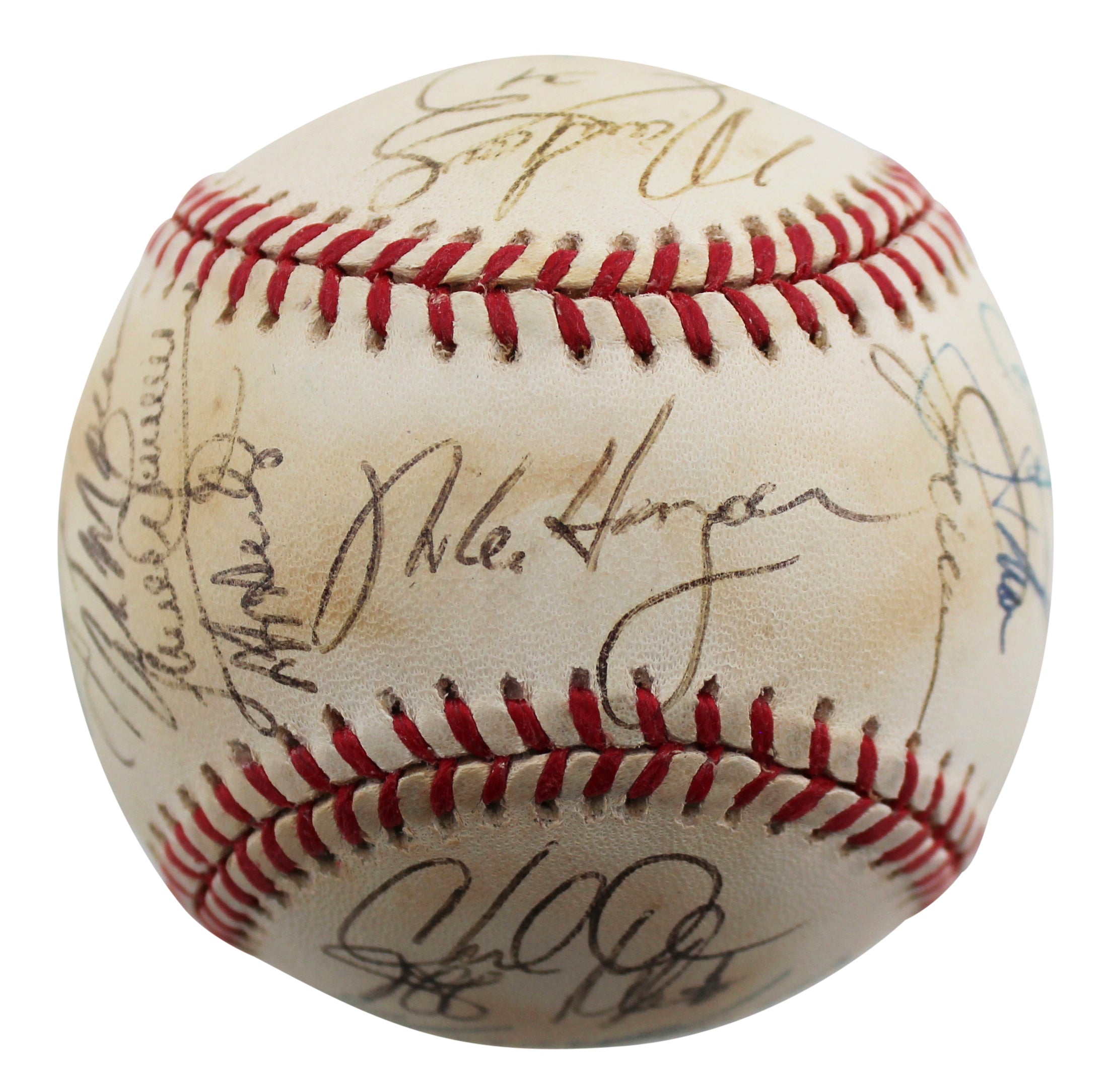 1997 Indians (26) Alomar Jr., Thome, Vizquel Signed Oal Baseball BAS #AA03198