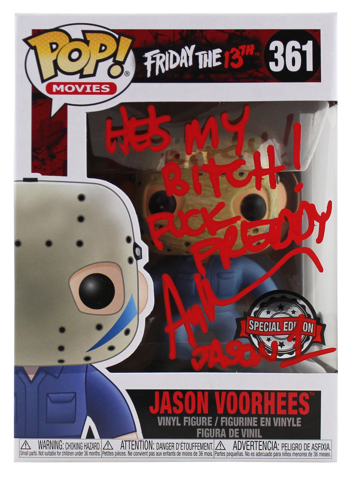 Ari Lehman "He's My B****!" Signed #361 Funko Pop Vinyl Figure BAS Witnessed