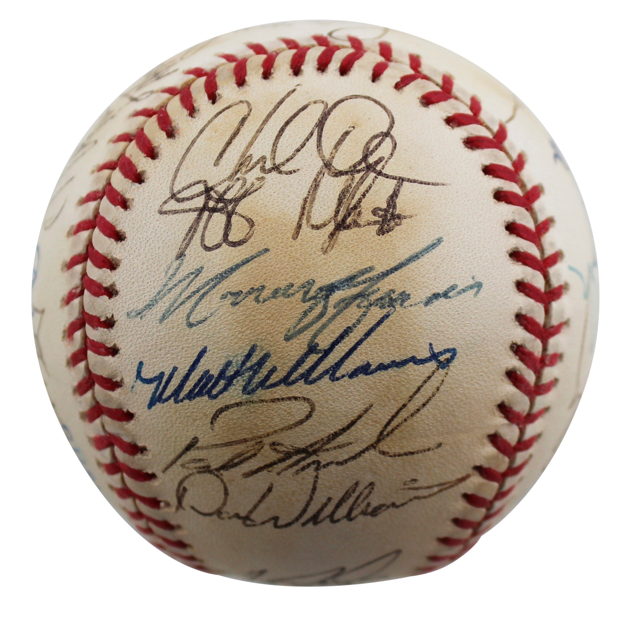 1997 Indians (26) Alomar Jr., Thome, Vizquel Signed Oal Baseball BAS #AA03198