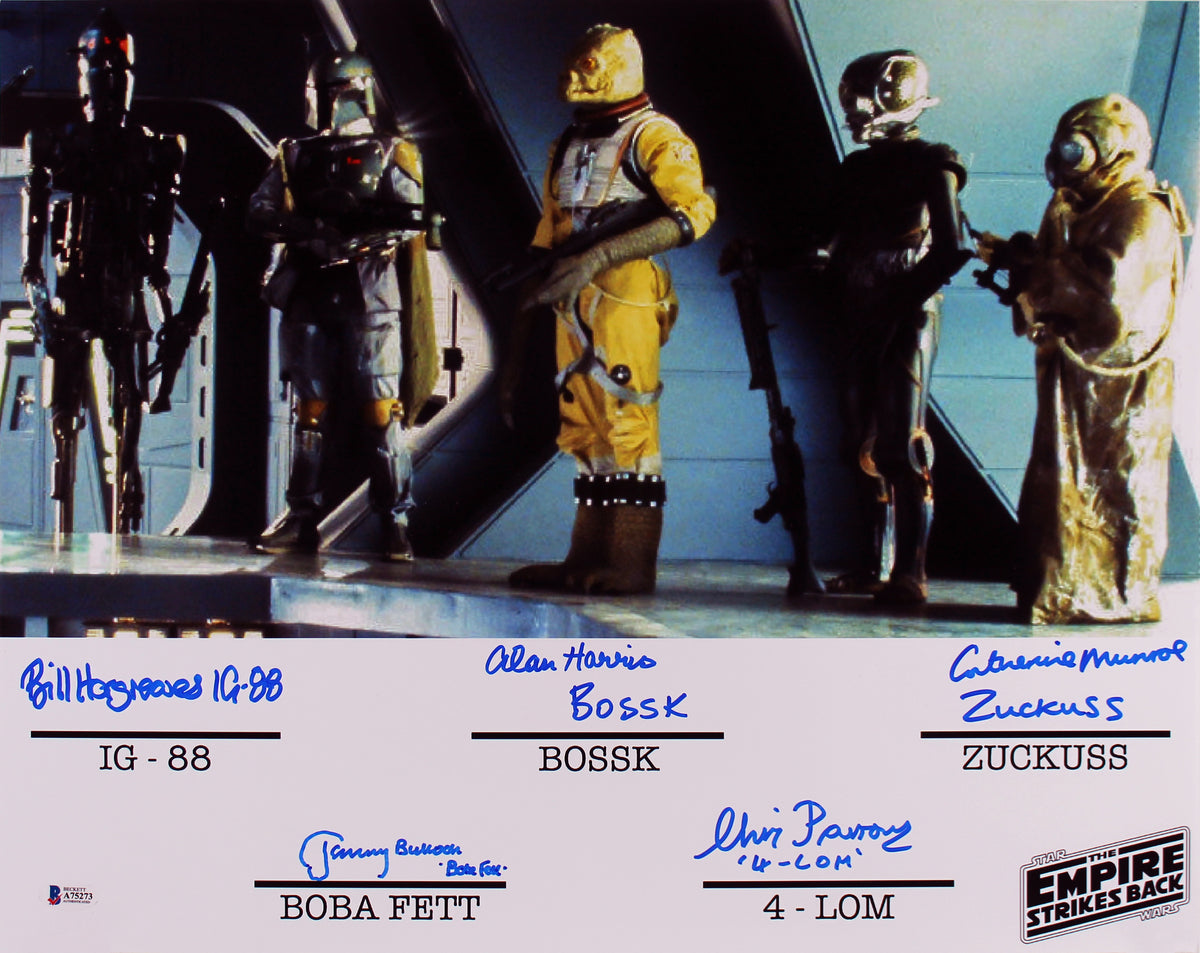 Star Wars Bounty Hunters (5) Bulloch, Hargreaves +3 Signed 16x20 Photo BAS