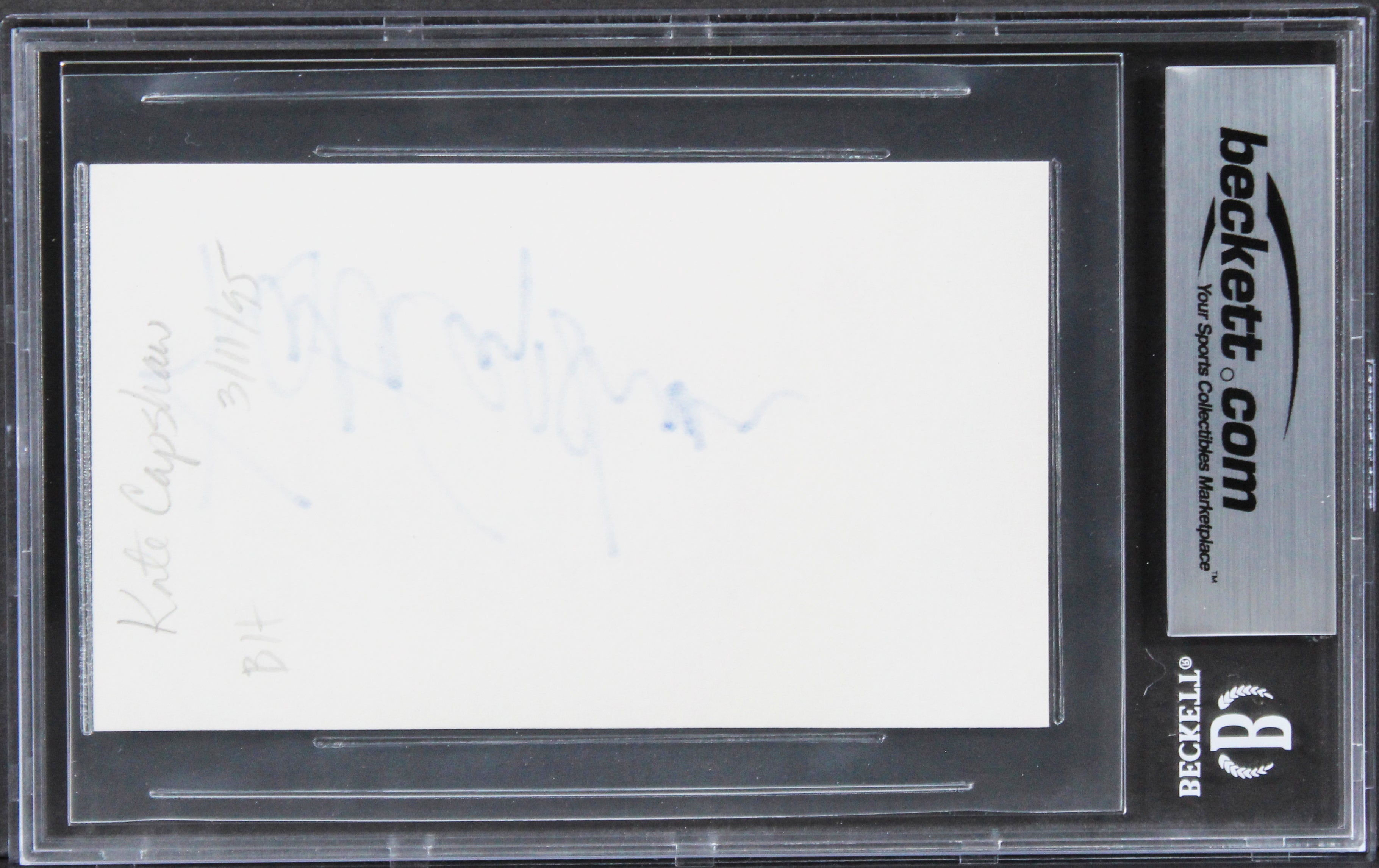 Kate Capshaw The Love Letter Signed 3x5 Index Card Auto Grade Mint 10 BAS Slab