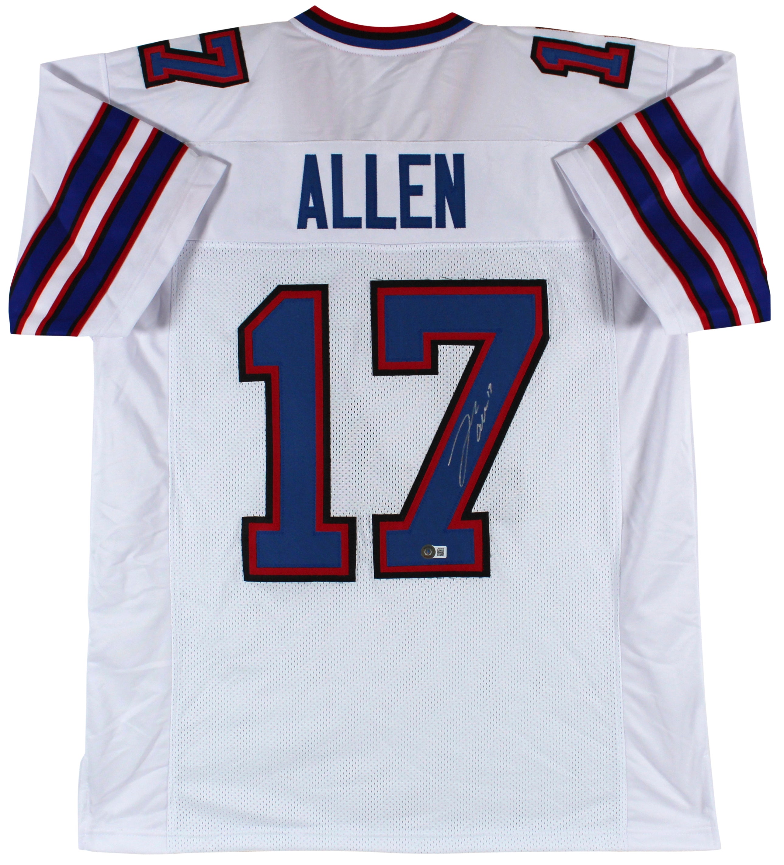 Josh Allen Authentic Signed White Pro Style Jersey BAS Witnessed #W505408