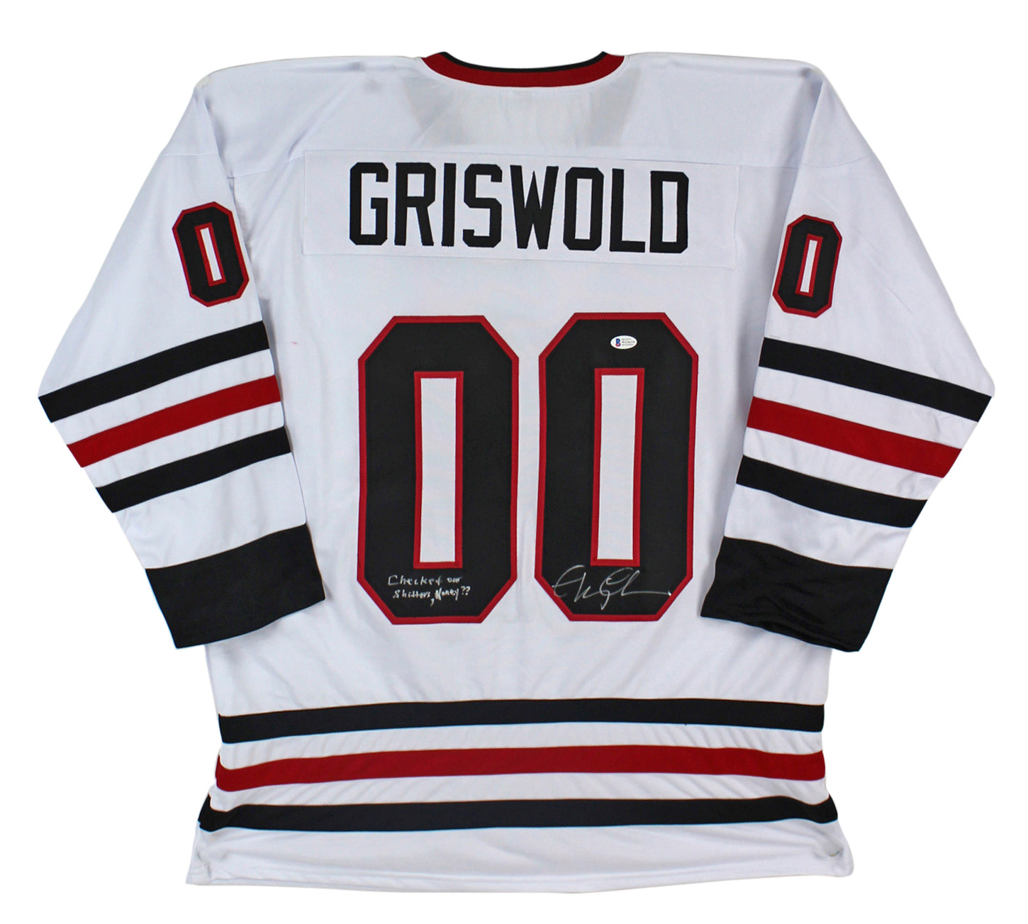Chevy Chase Christmas Vacation "Checked Our S******* Honey??" Signed Jersey BAS