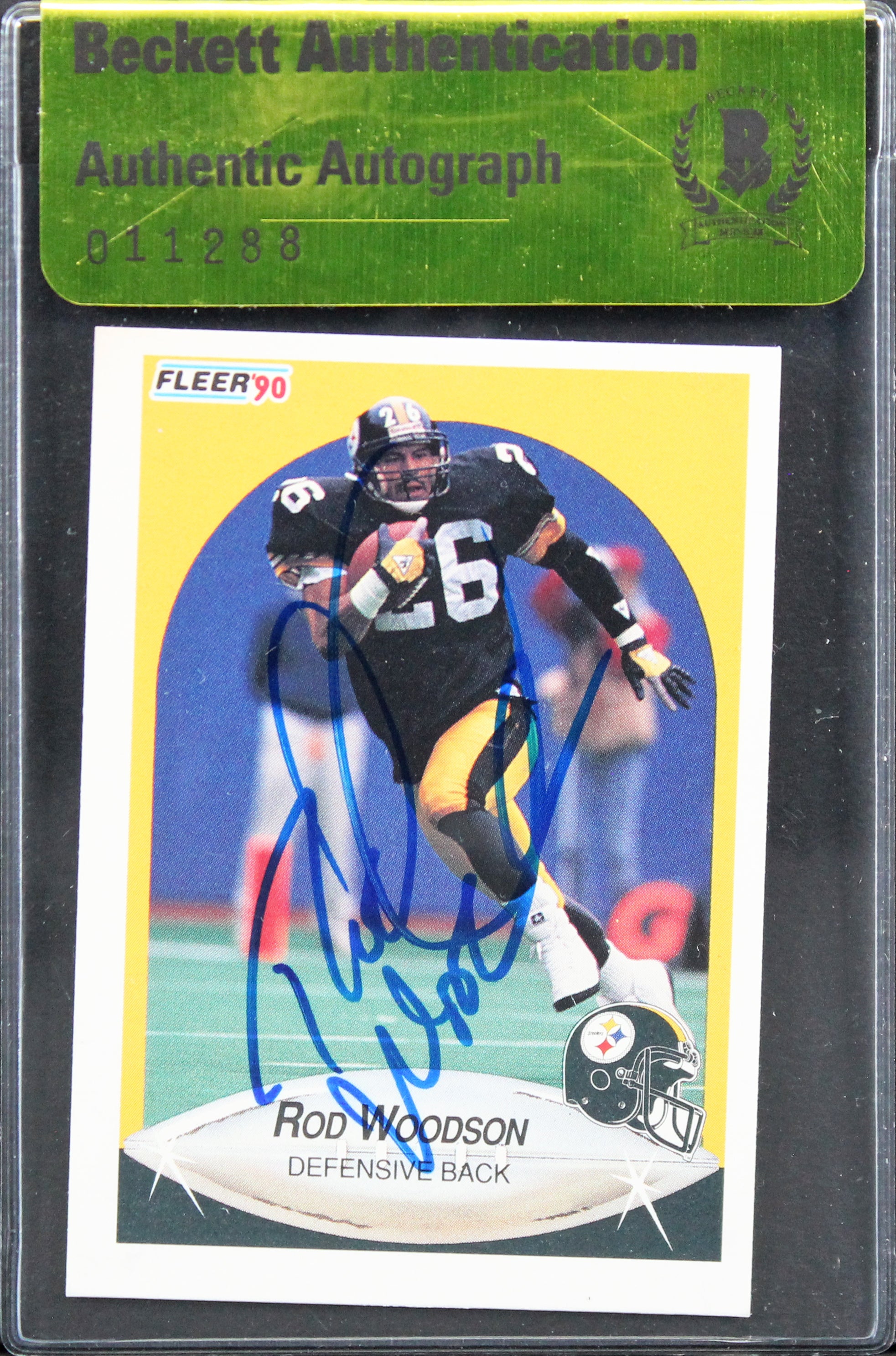 Steelers Rod Woodson Authentic Signed 1990 Fleer #152 Card BAS #11288
