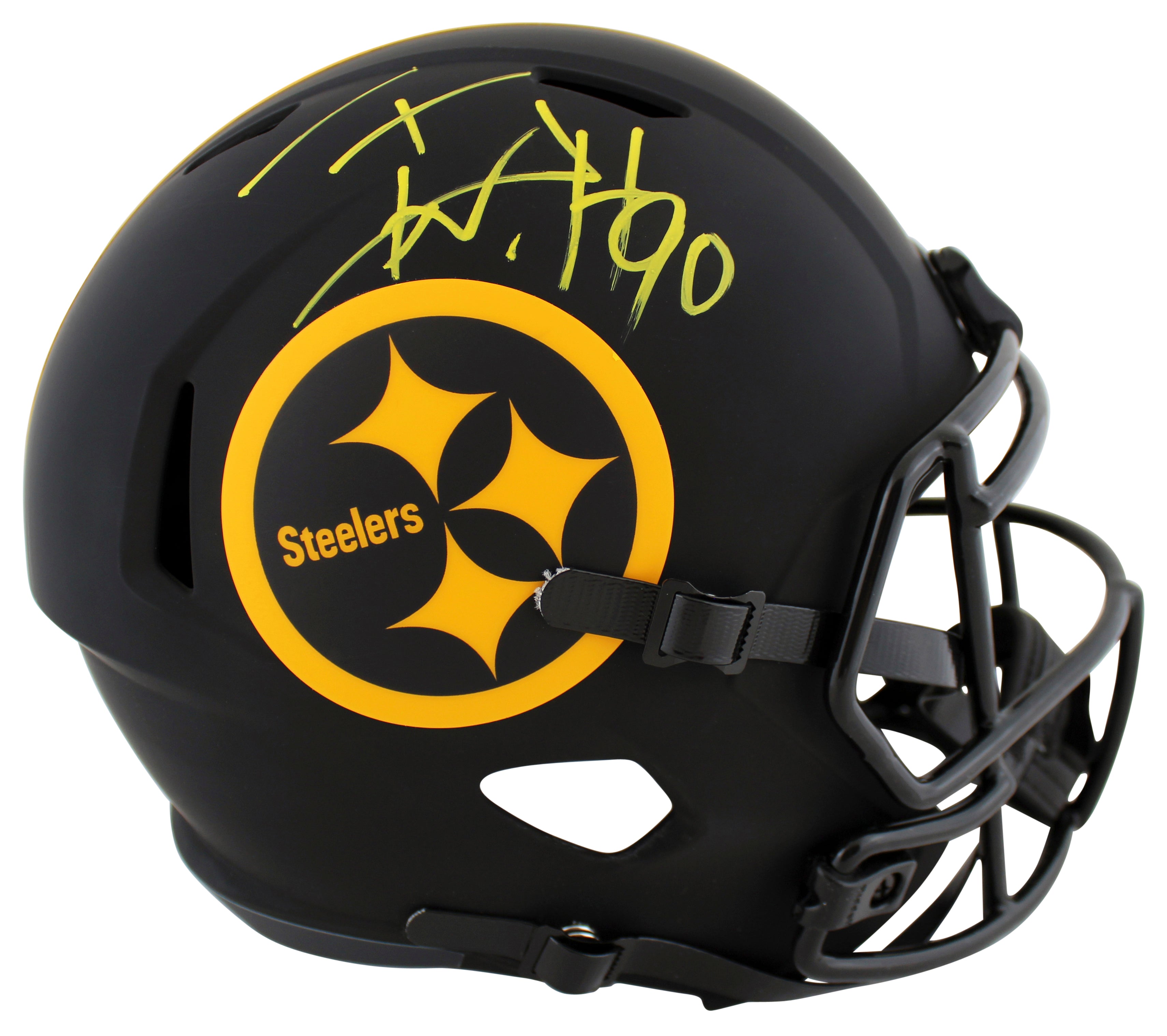 Steelers T.J. Watt Authentic Signed Eclipse Full Size Speed Rep Helmet BAS Wit