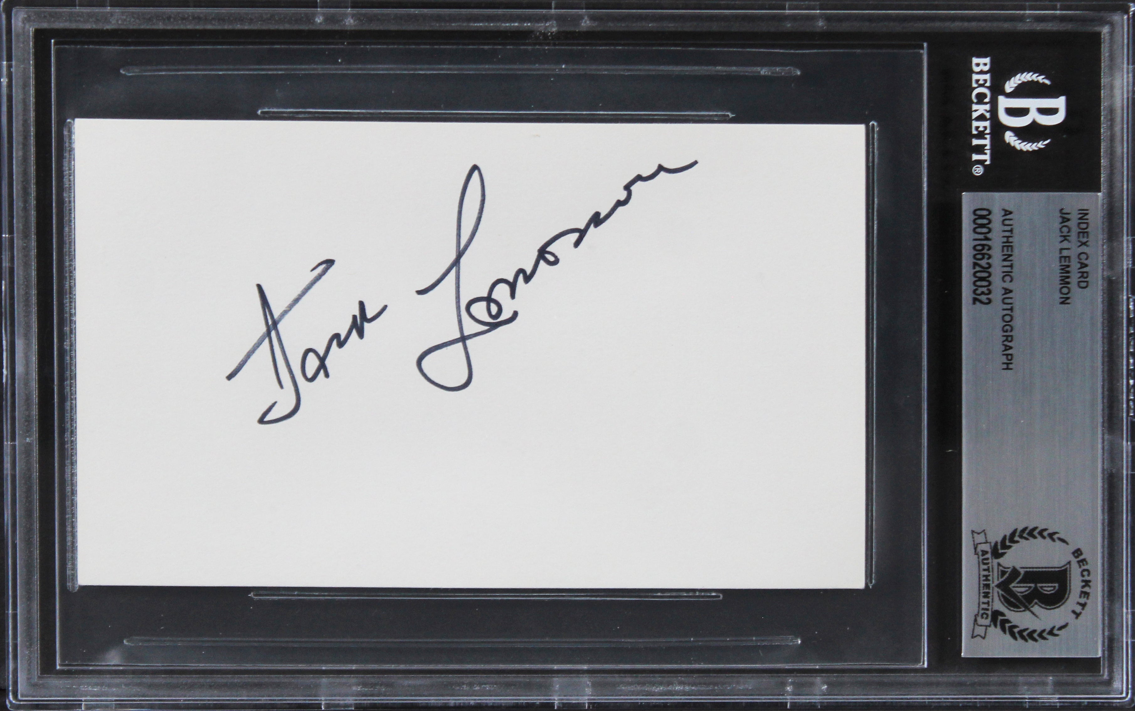 Jack Lemmon Grumpy Old Men Authentic Signed 3x5 Index Card BAS Slabbed