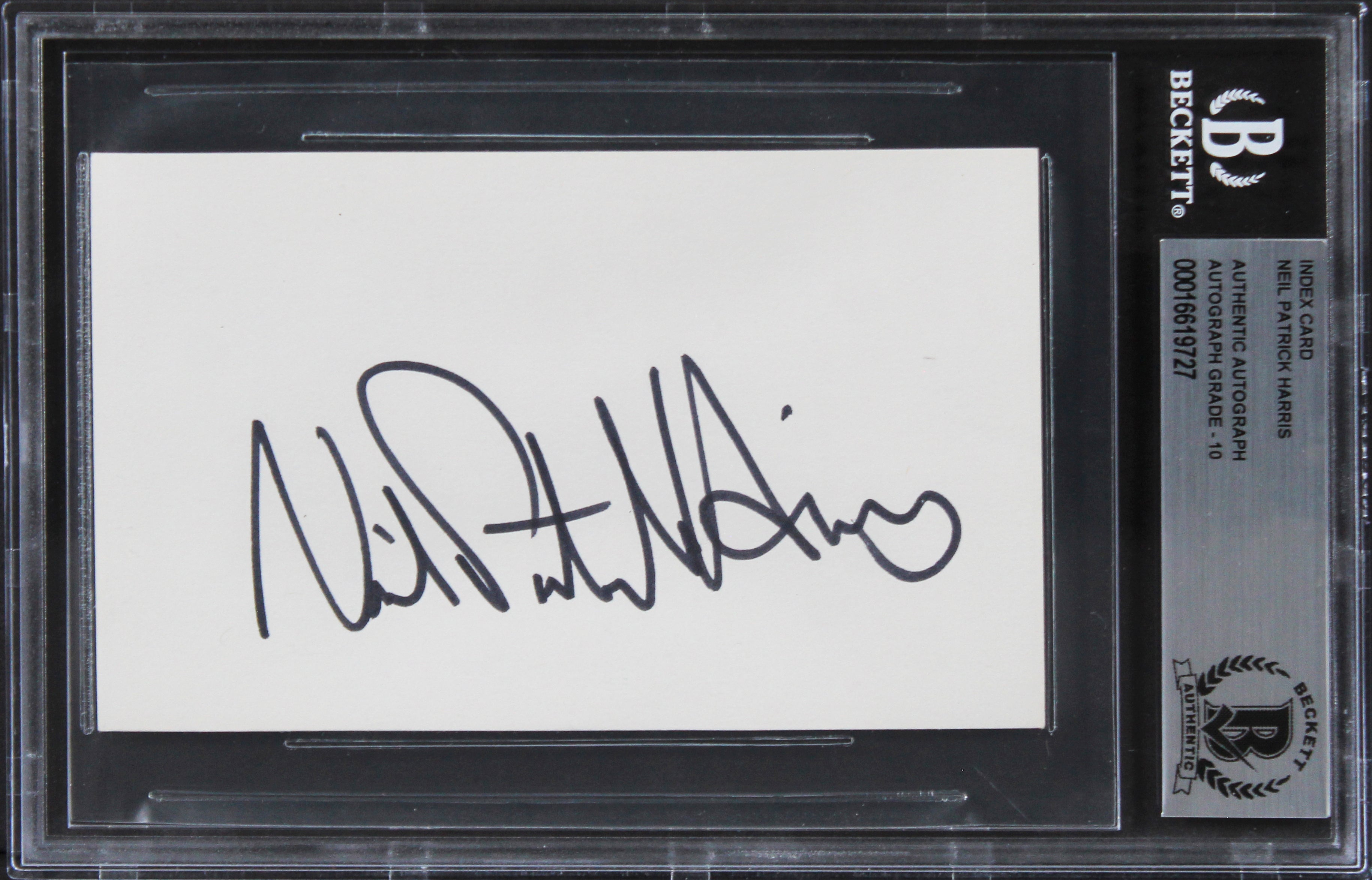 Neil Patrick Harris How I Met Your Mother Signed 3x5 Index Card Auto 10 BAS Slab
