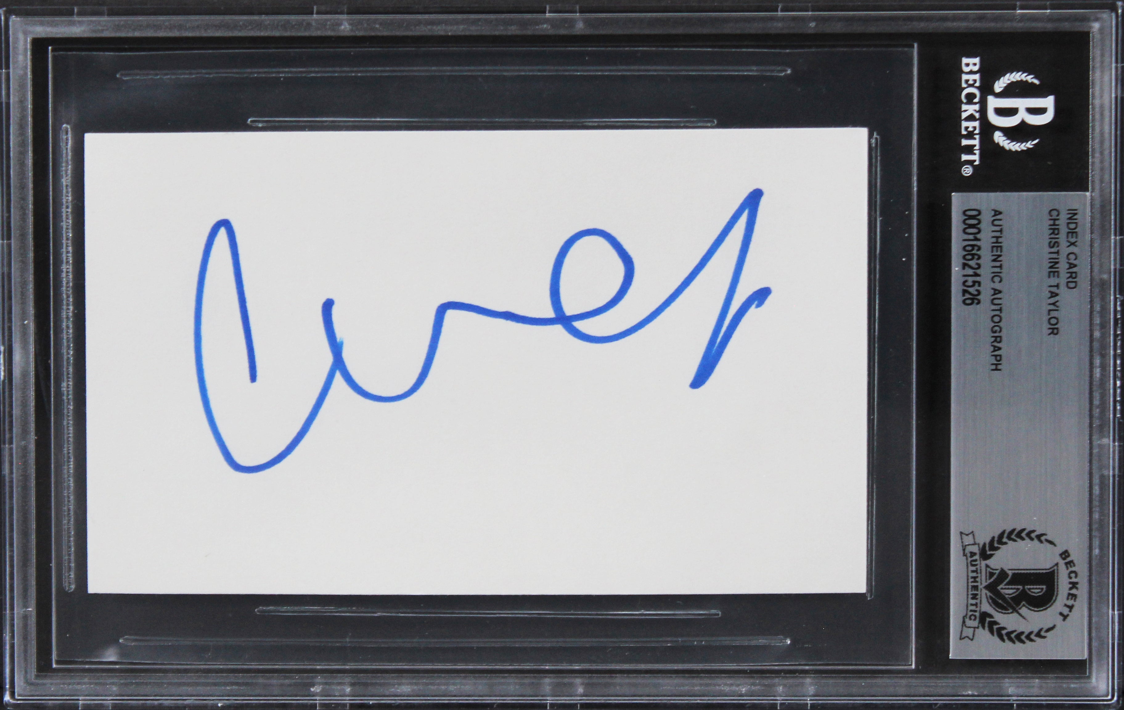 Christine Taylor Dodgeball Authentic Signed 3x5 Index Card BAS Slabbed